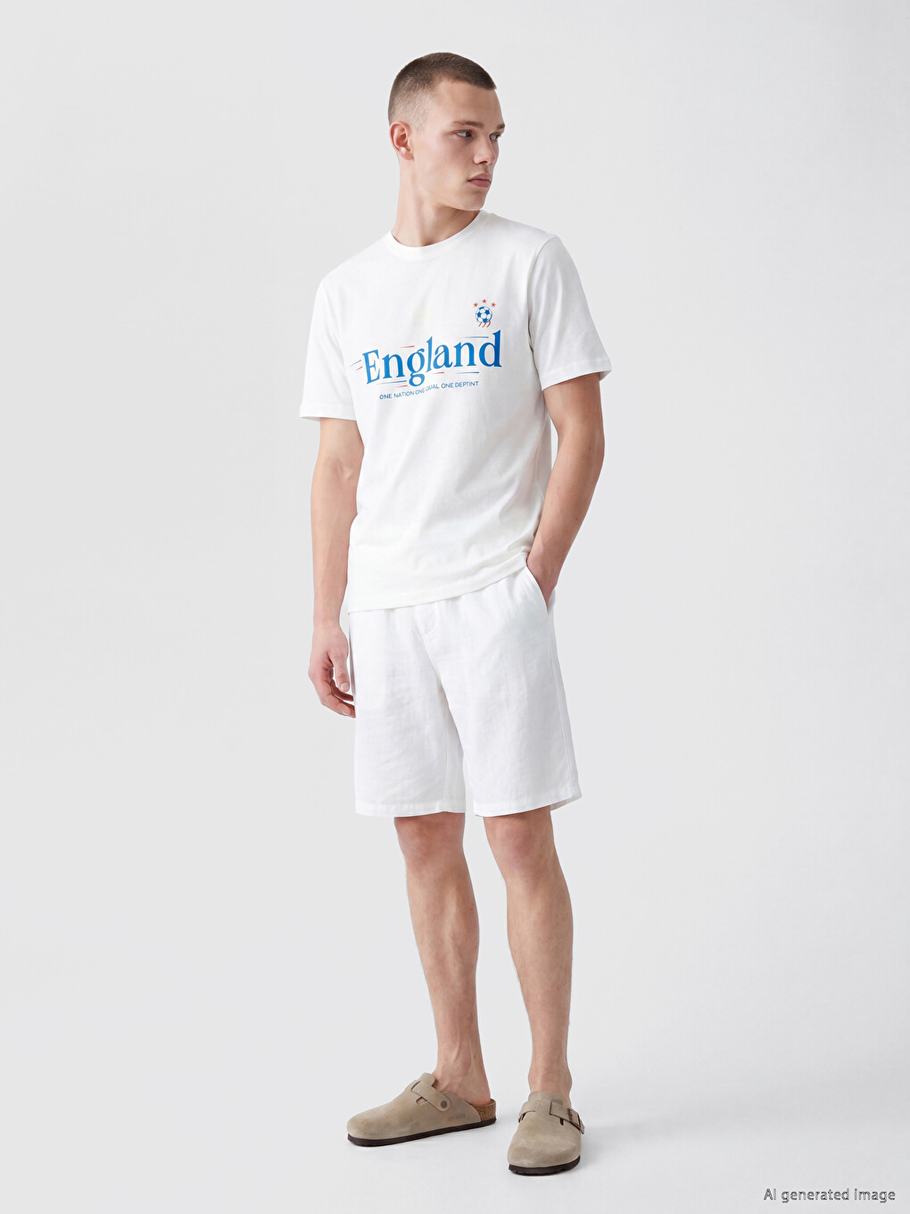 Regular Fit Linen-Look Men's Shorts-1