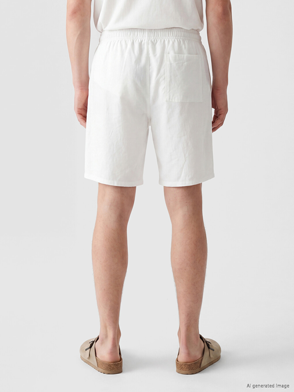 Regular Fit Linen-Look Men's Shorts-3