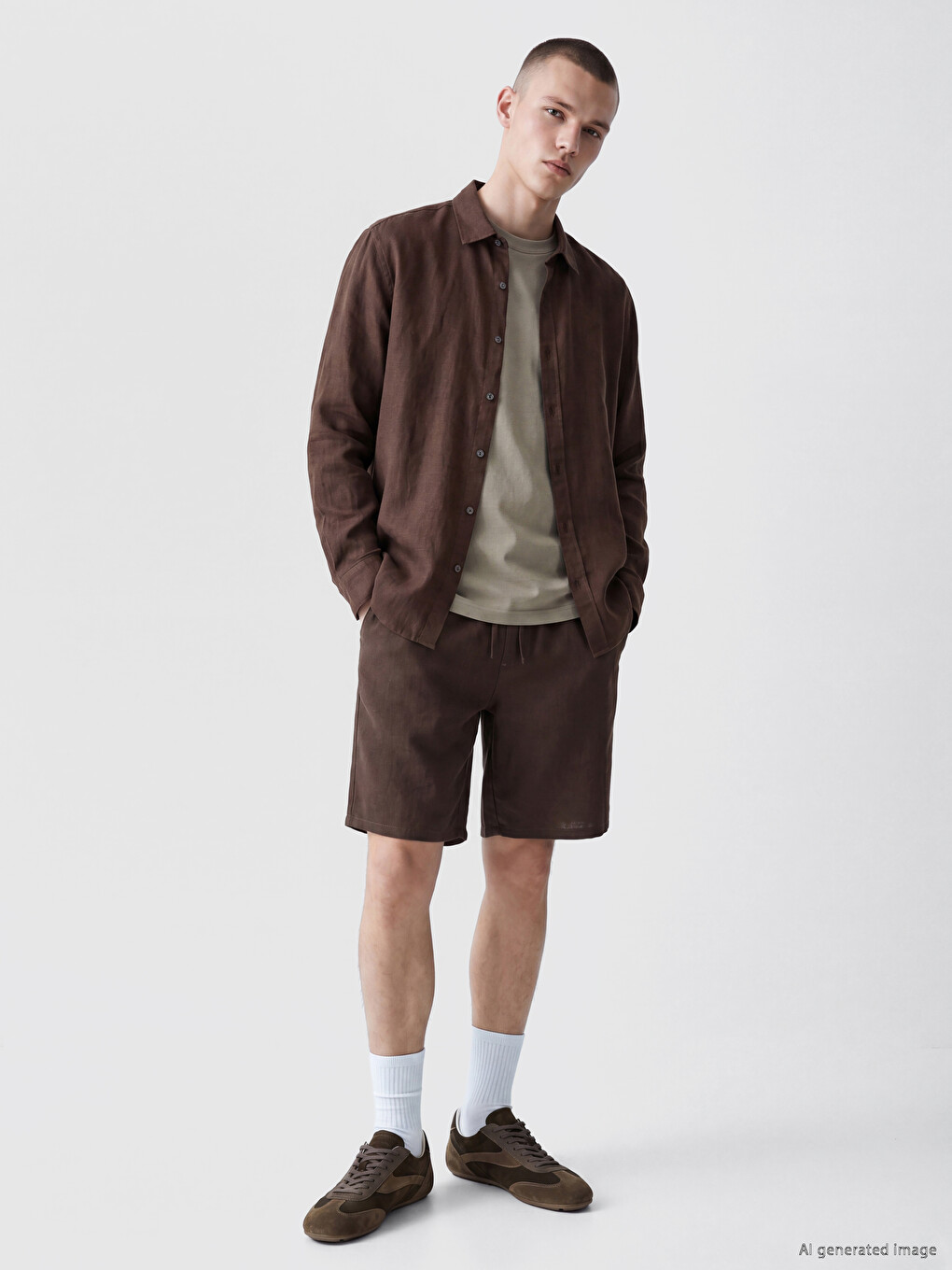 Man Brown Shorts-1