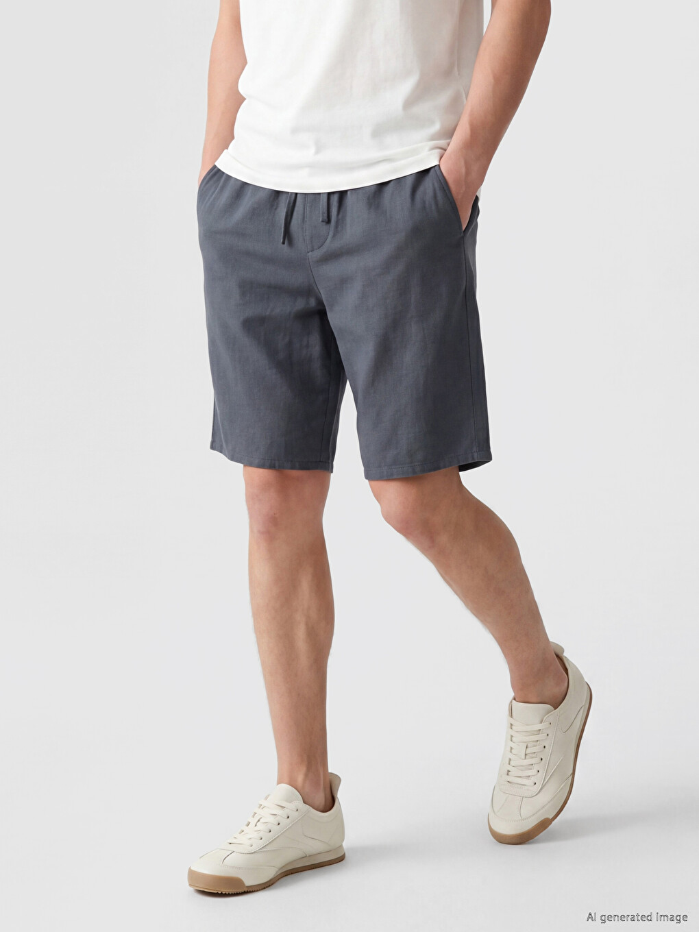 Regular Fit Linen-Look Men's Shorts