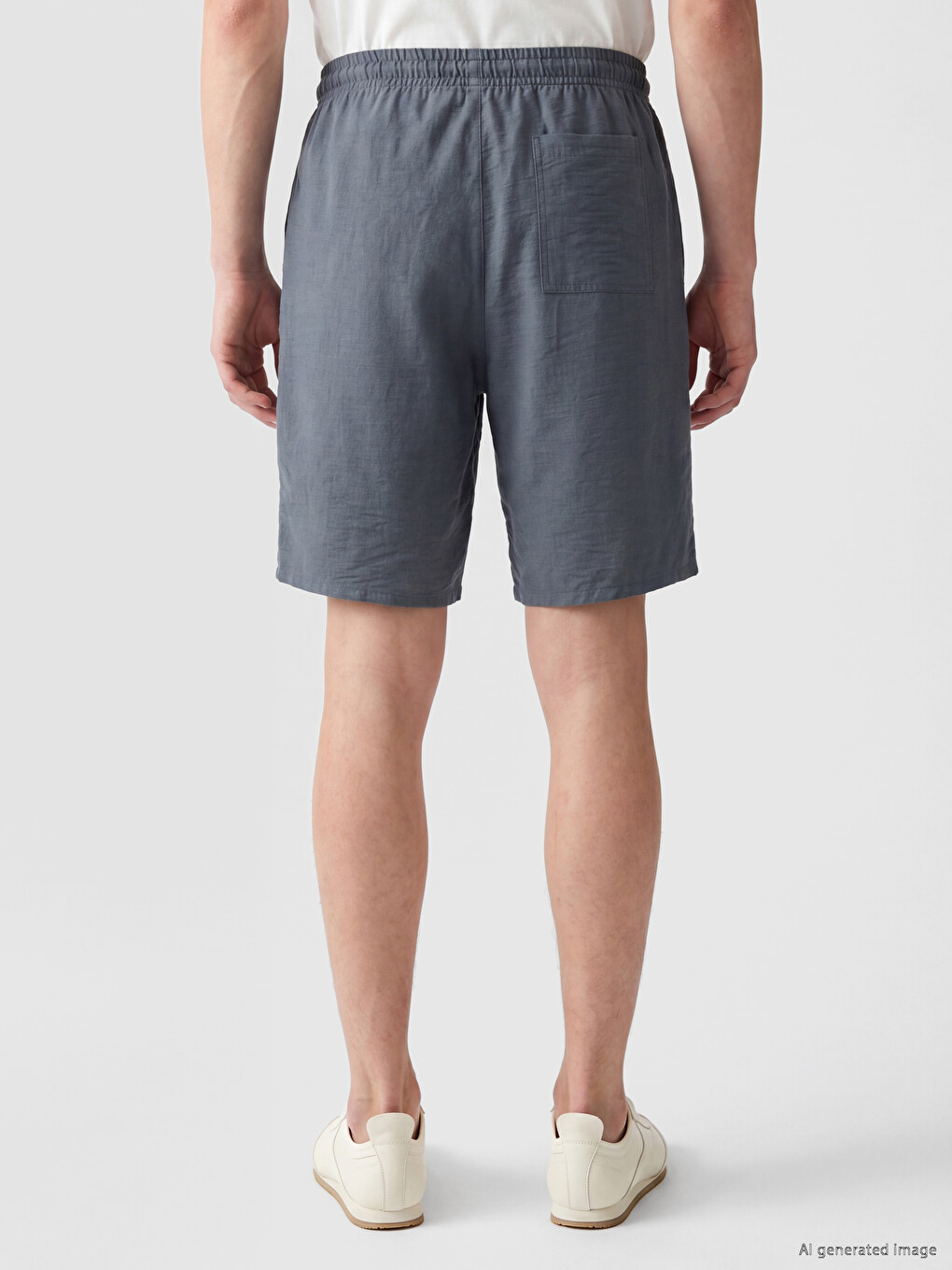 Regular Fit Linen-Look Men's Shorts-3