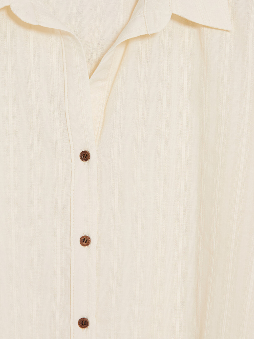 Lace Detailed Striped Women's Shirt-2