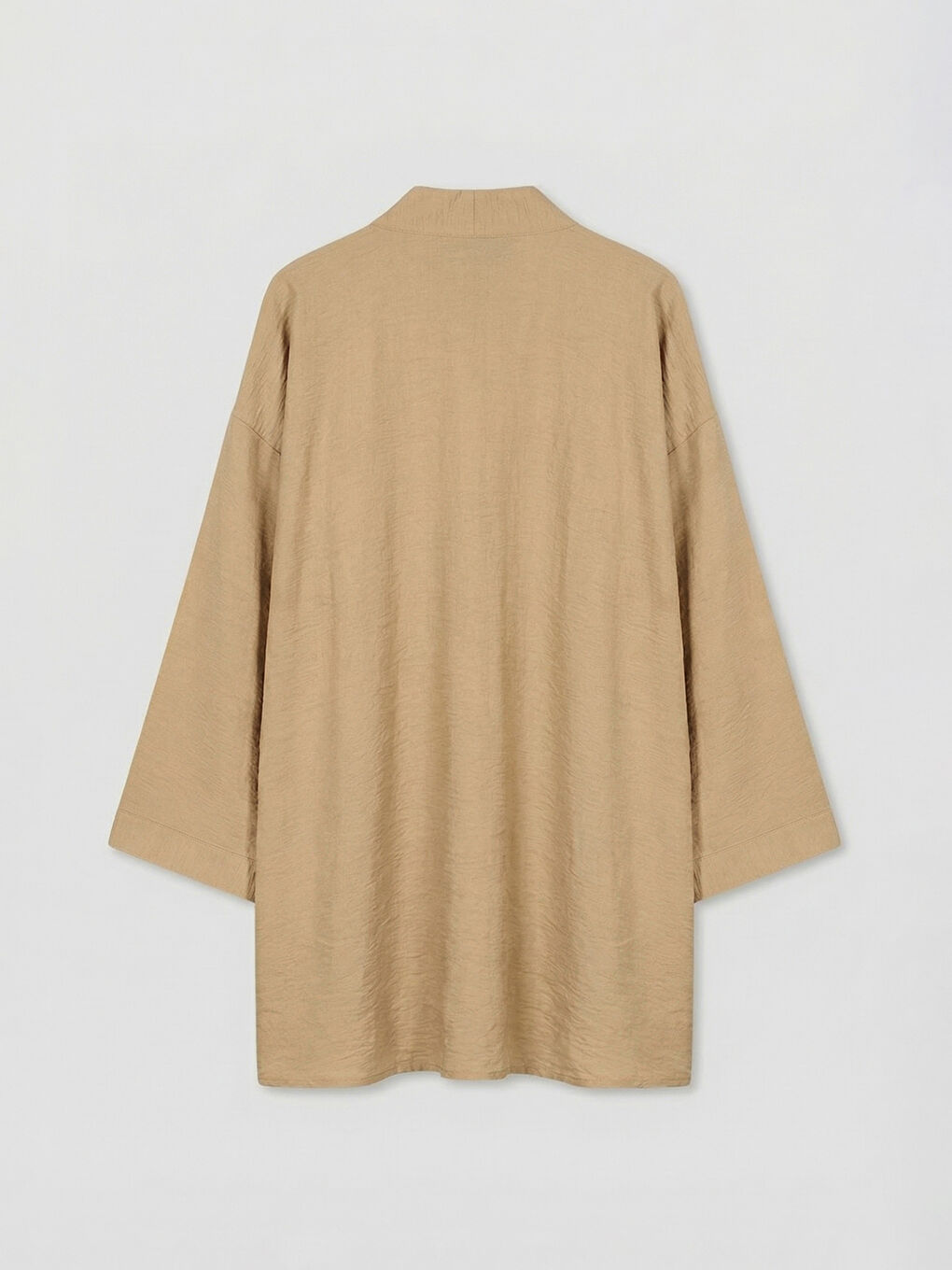 Bej Şal Yaka Oversize Kadın Kimono-5