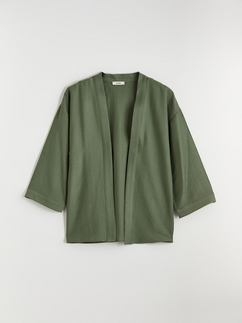 Yeşil Şal Yaka Oversize Kadın Kimono-4