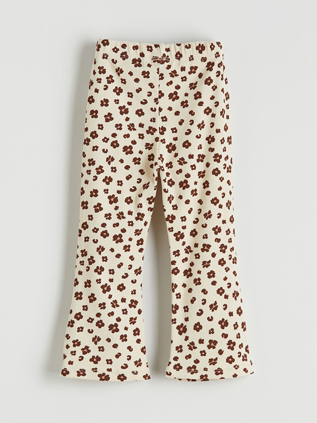 Bej Çiçek Desenli Kız Çocuk Bluz ve Tayt-4