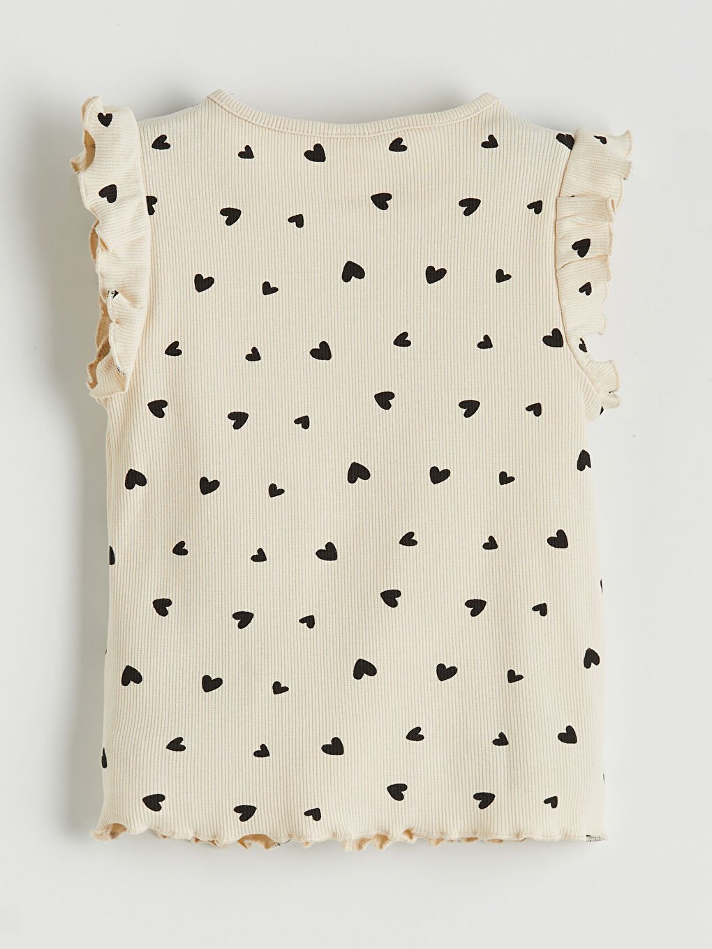 Bej Kalp Baskılı Kız Çocuk Bluz ve Tayt-2