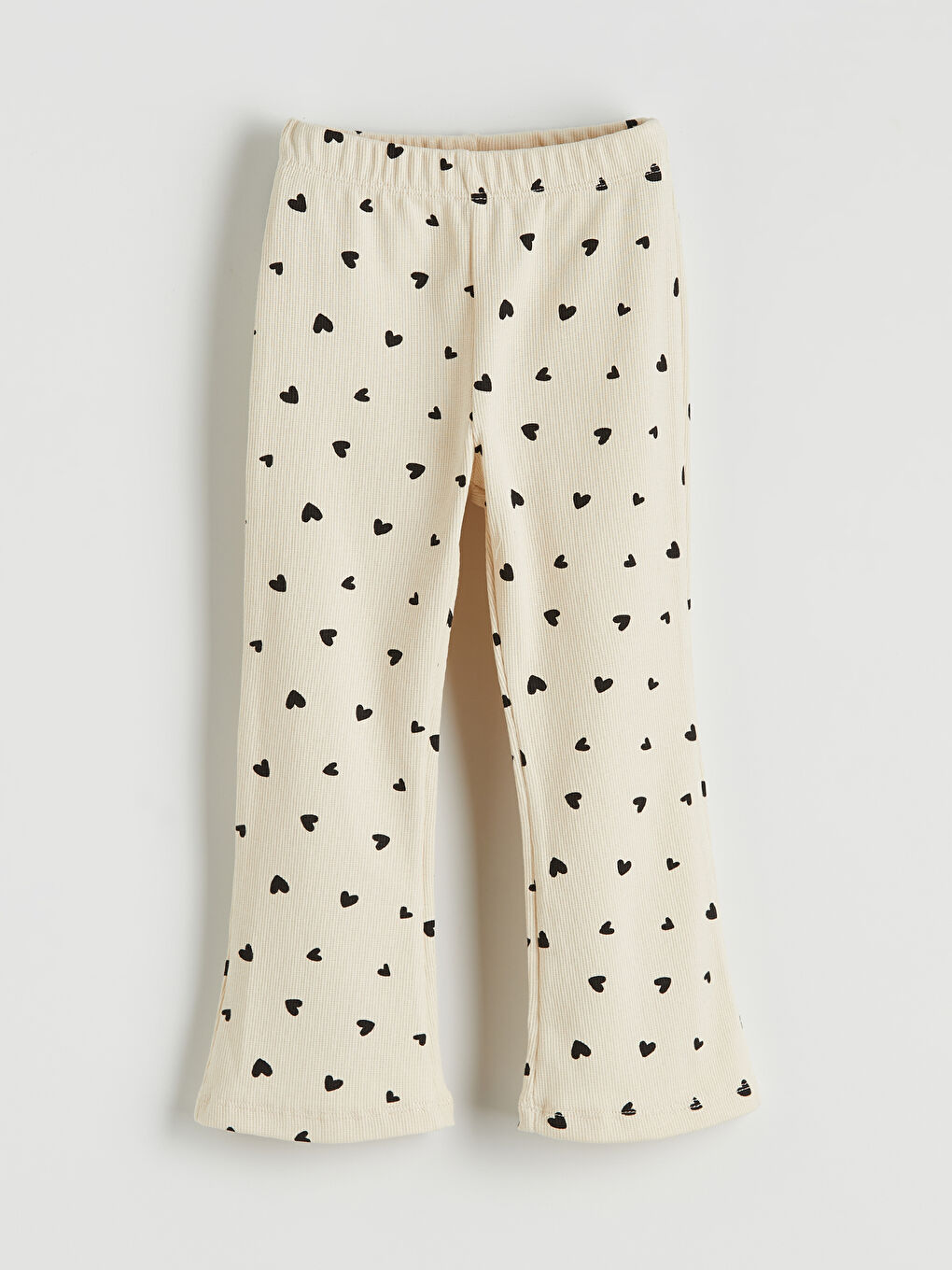 Bej Kalp Baskılı Kız Çocuk Bluz ve Tayt-3