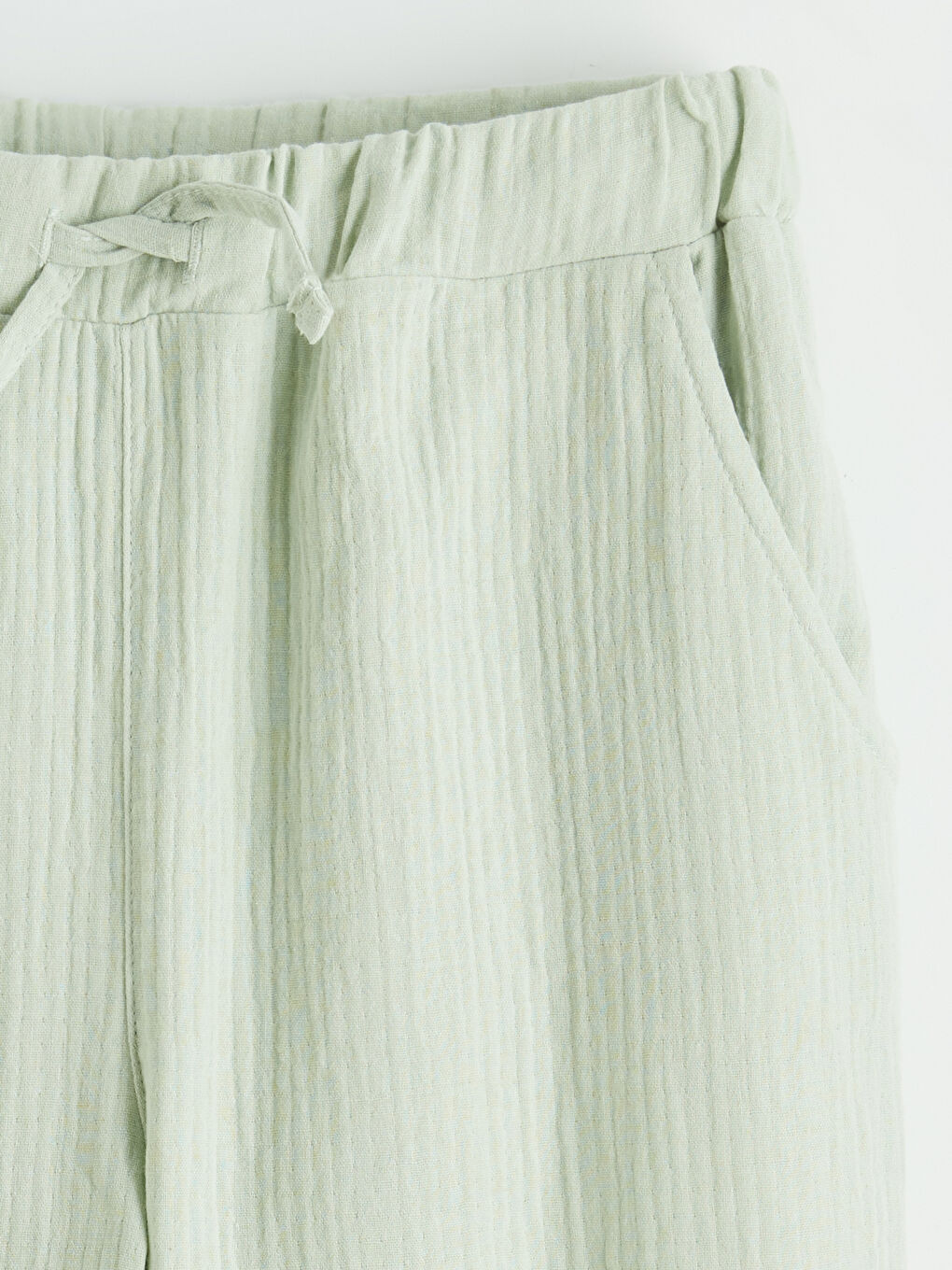 Yeşil Beli Lastikli Kız Çocuk Pantolon-1