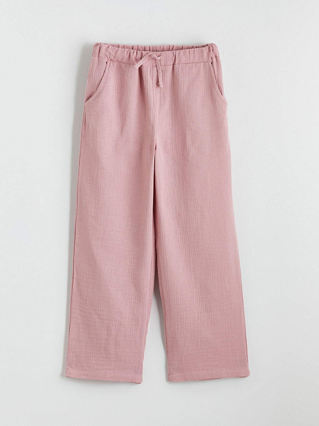 Lila Beli Lastikli Kız Çocuk Pantolon