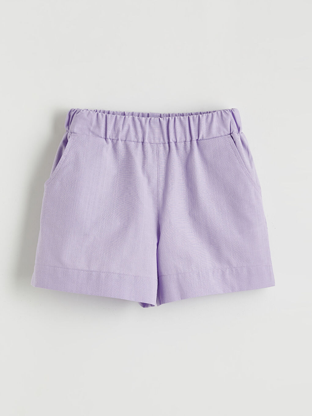 Lila Beli Lastikli Kız Çocuk Şort