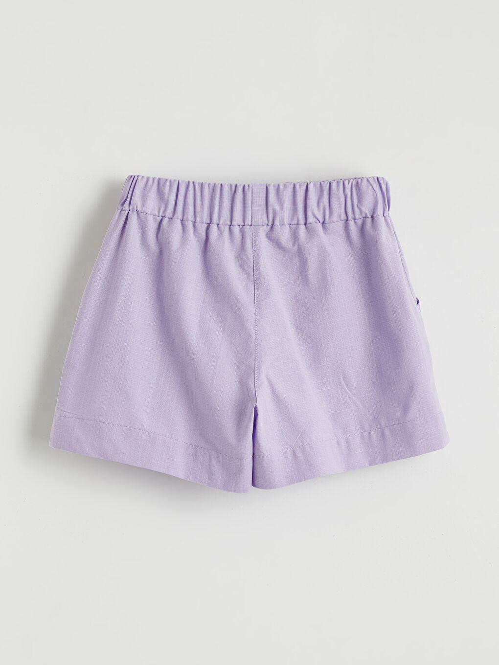 Lila Beli Lastikli Kız Çocuk Şort-1