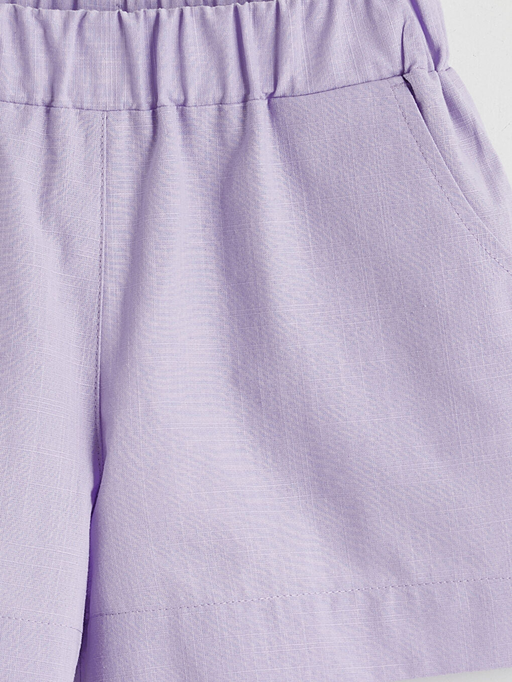 Lila Beli Lastikli Kız Çocuk Şort-2