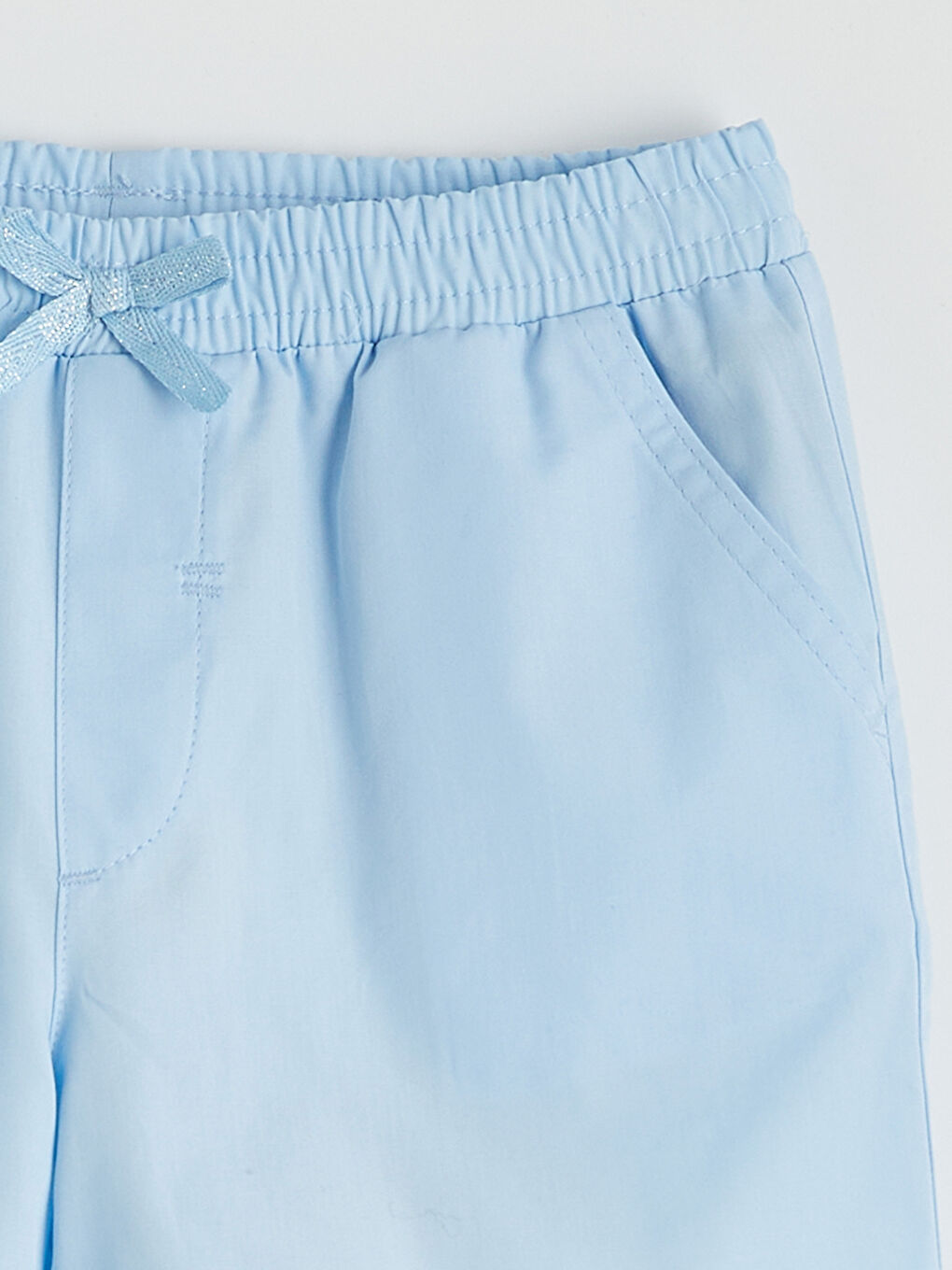 Mavi Beli Lastikli Kız Çocuk Şort-1