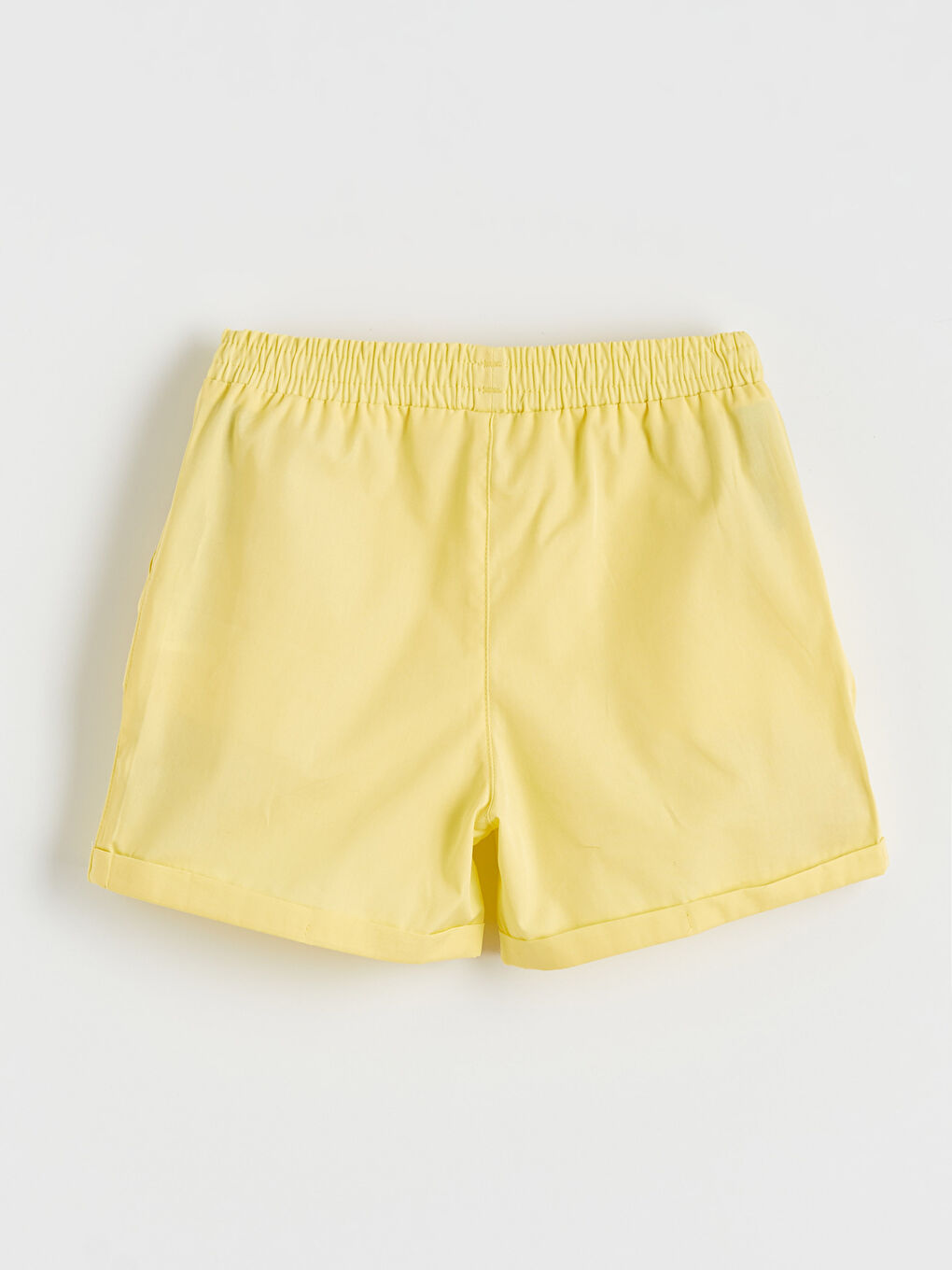 Sarı Beli Lastikli Kız Çocuk Şort-1