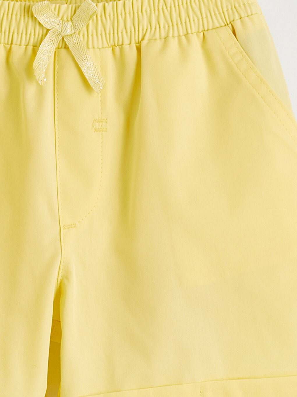 Sarı Beli Lastikli Kız Çocuk Şort-2