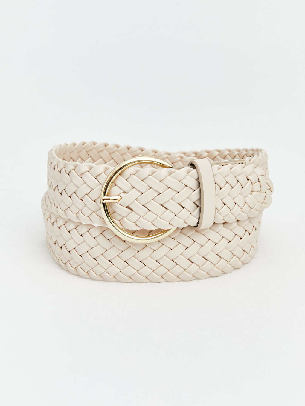 Bej Örgü Desenli Kadın Kemer