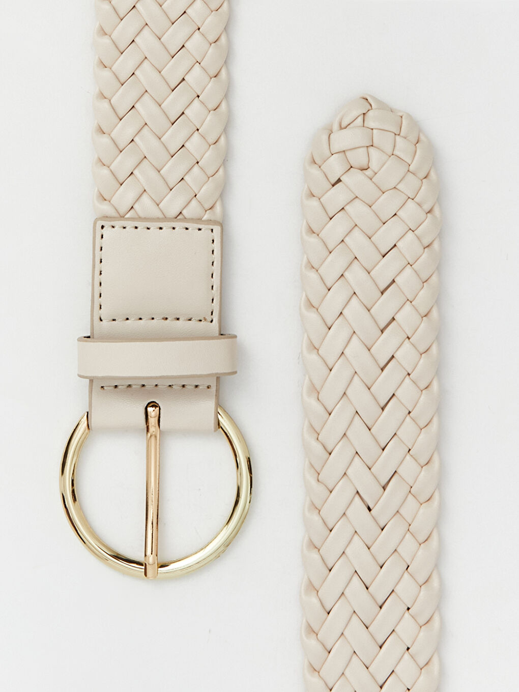 Bej Örgü Desenli Kadın Kemer-2