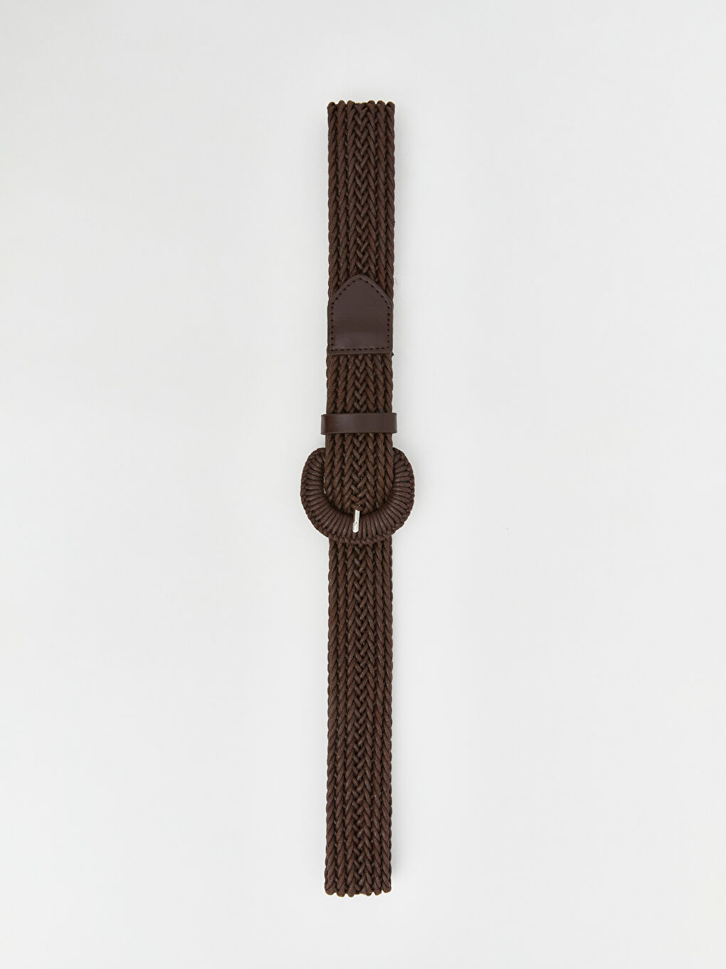 Kahverengi Örgü Desenli Kadın Kemer-3