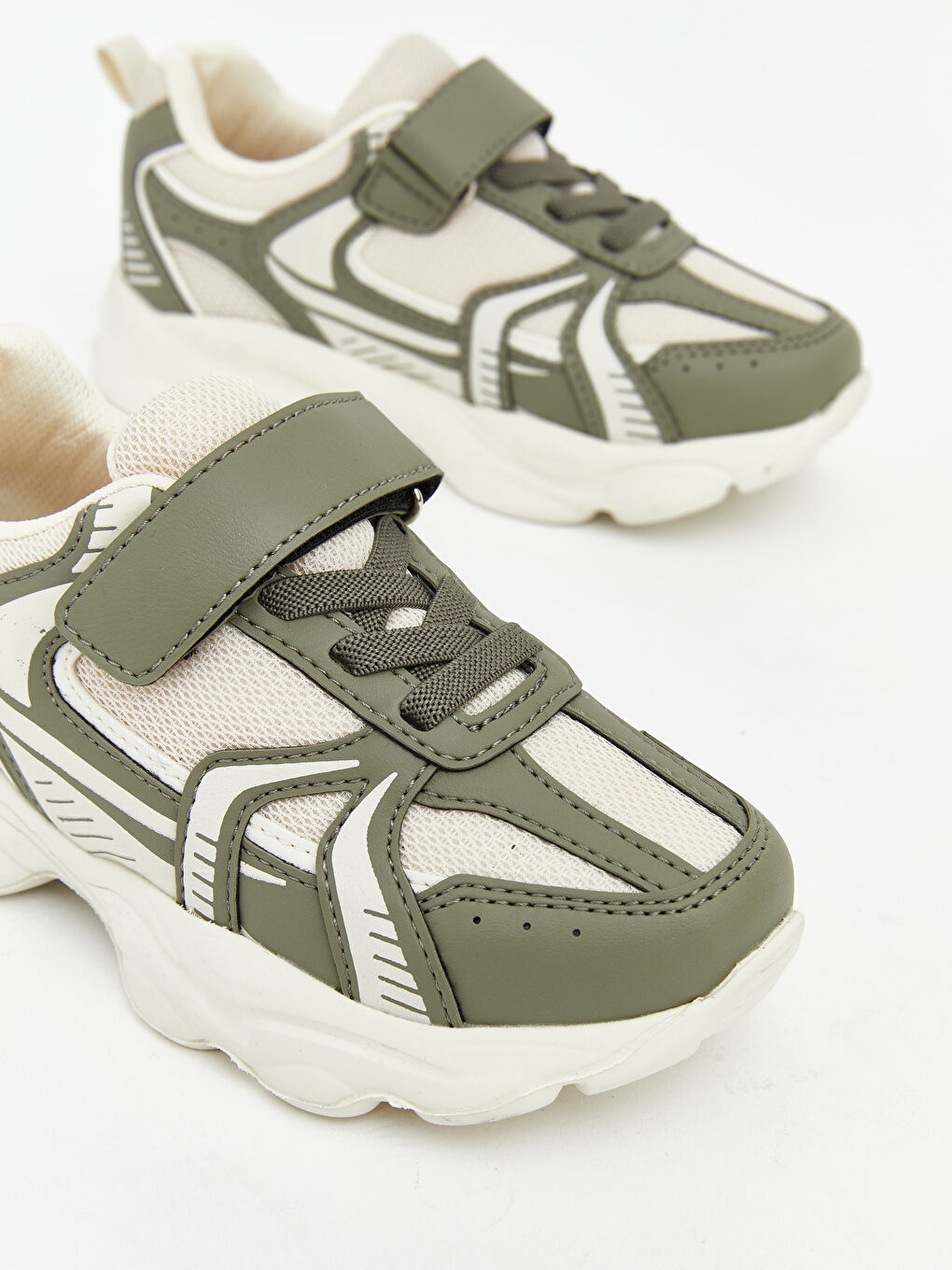 Haki Bağcık ve Cırt Cırtlı Erkek Bebek Spor Ayakkabı-2