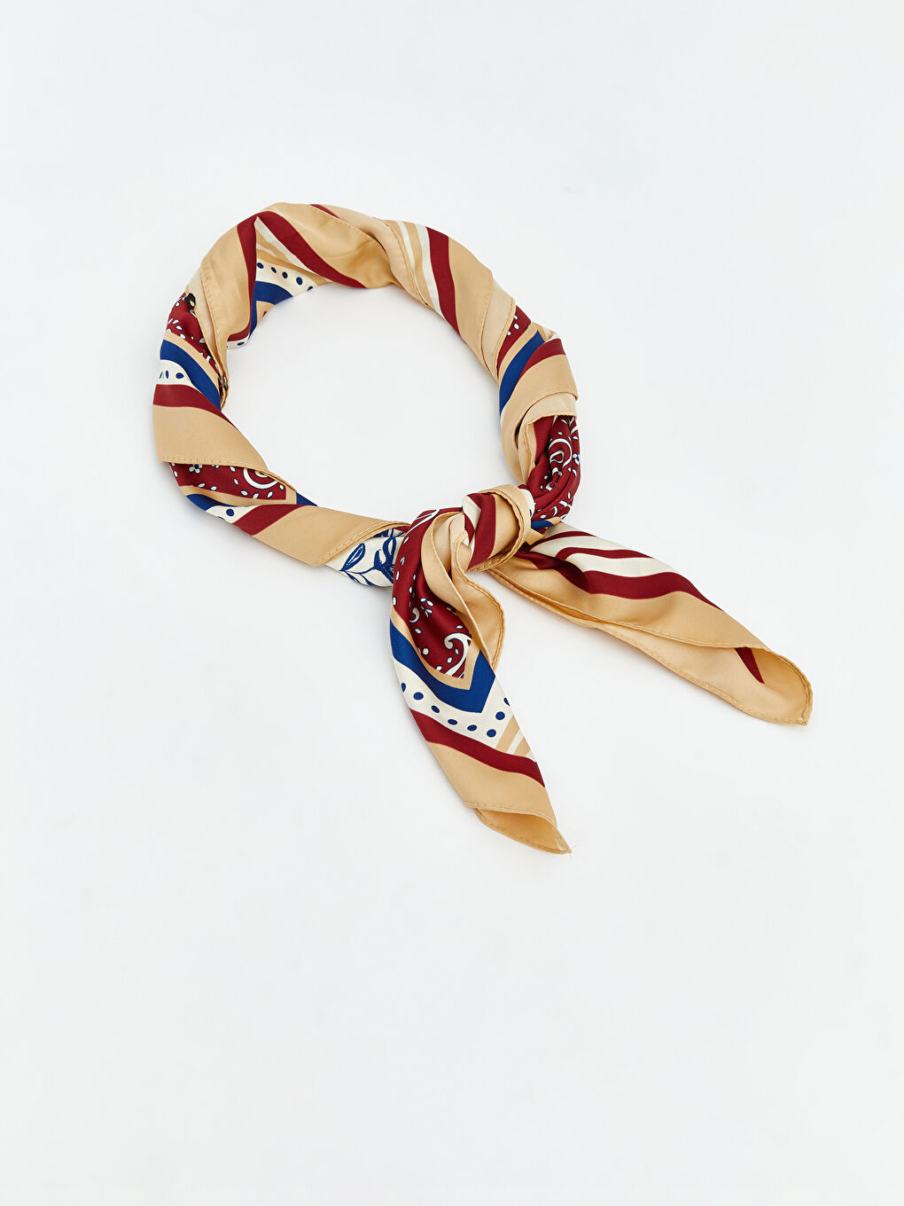 Ekru Desenli Kadın Fular-1