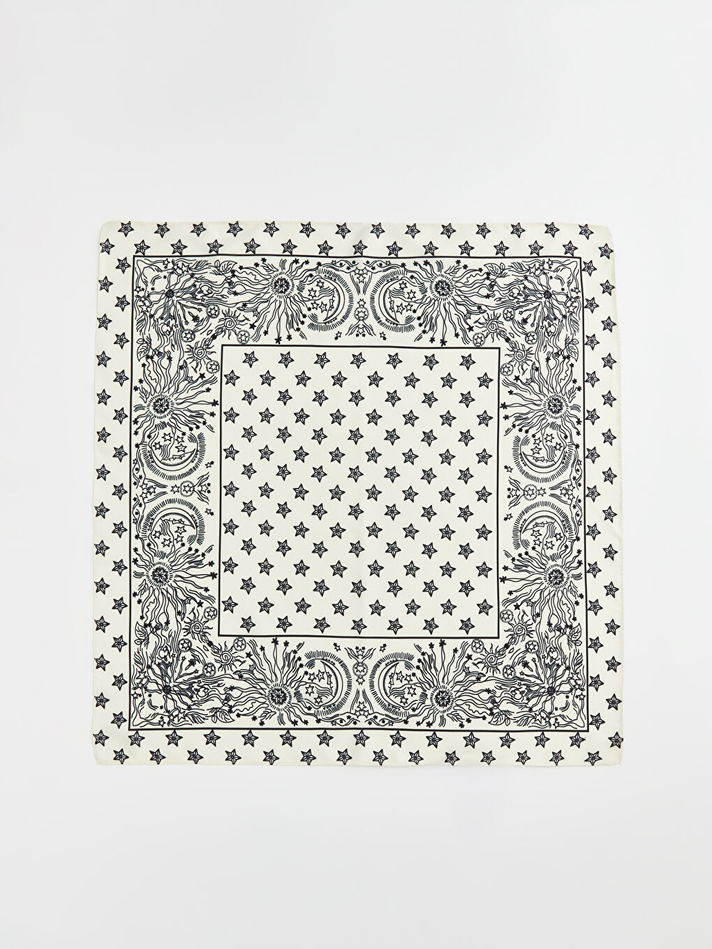 Ekru Desenli Kadın Fular-1