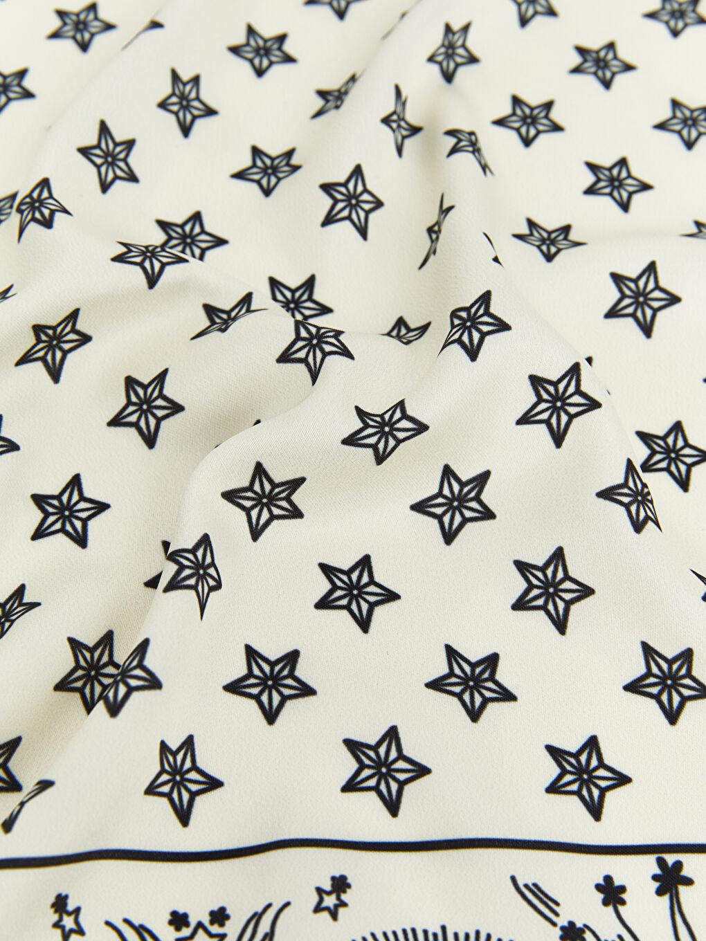 Ekru Desenli Kadın Fular-2