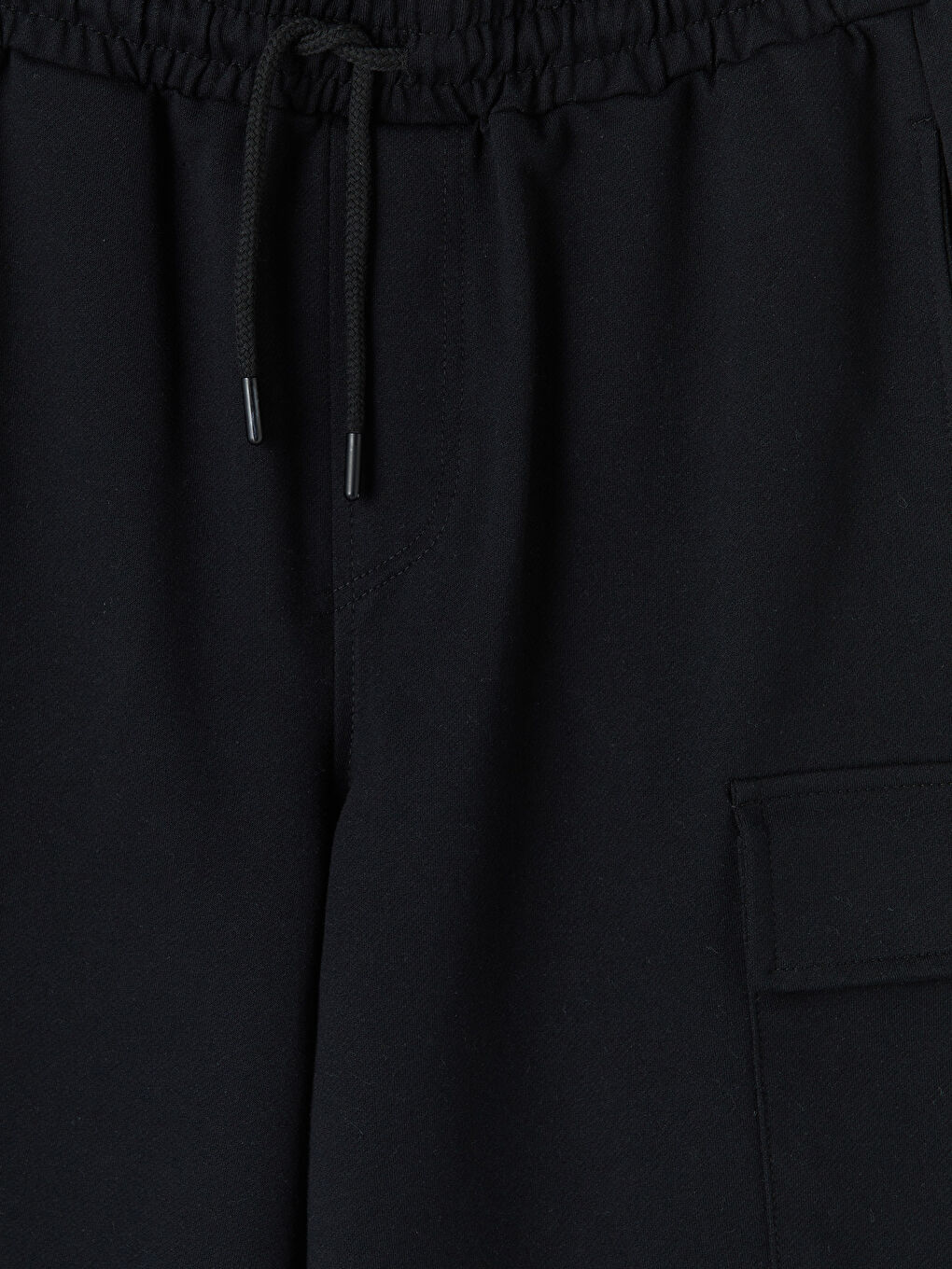 Siyah Standart Kalıp Erkek Kargo Şort-2