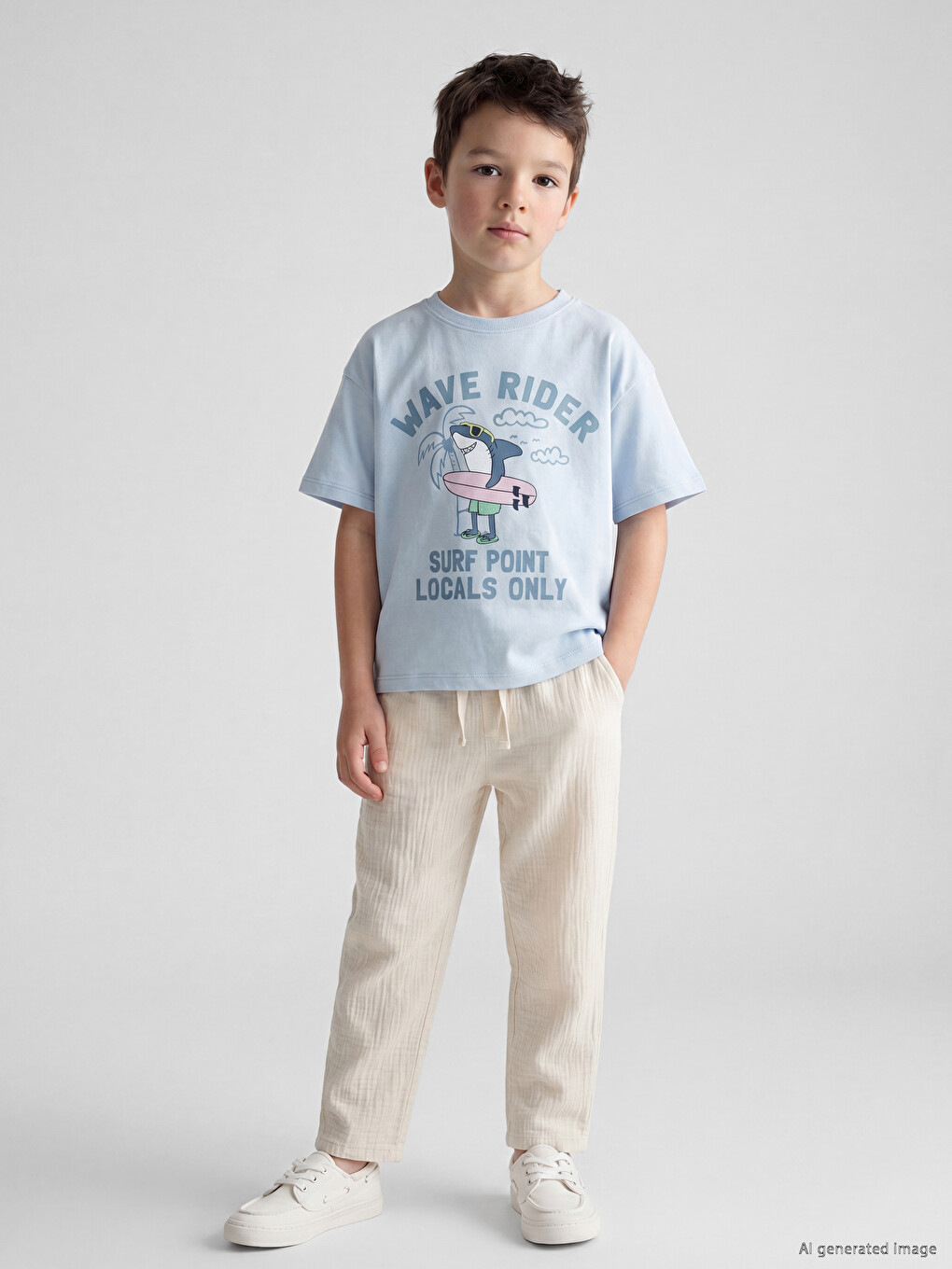 Baggy Fit Boys' Muslin Trousers