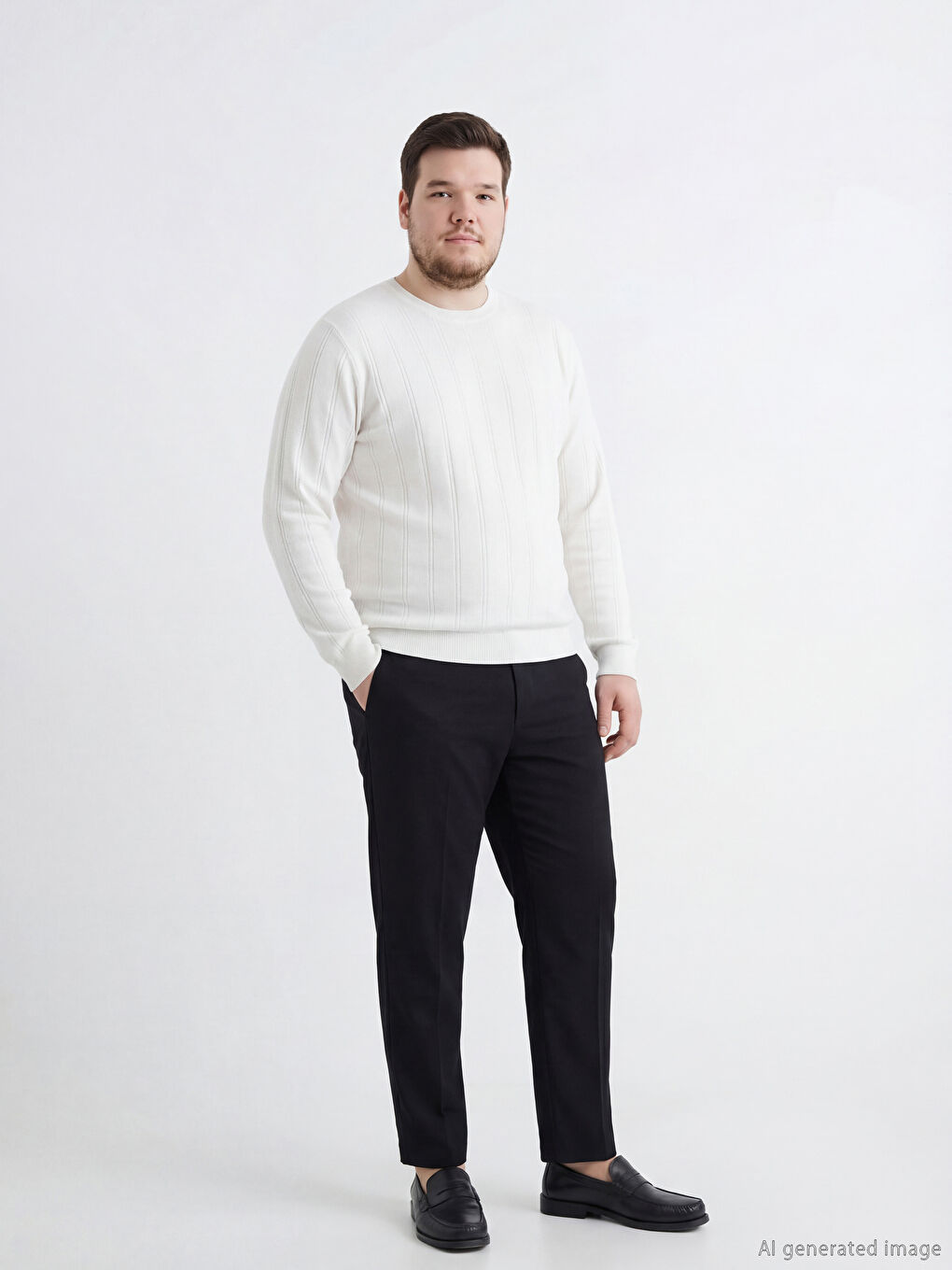 Siyah Standart Kalıp Gabardin Erkek Pantolon-1