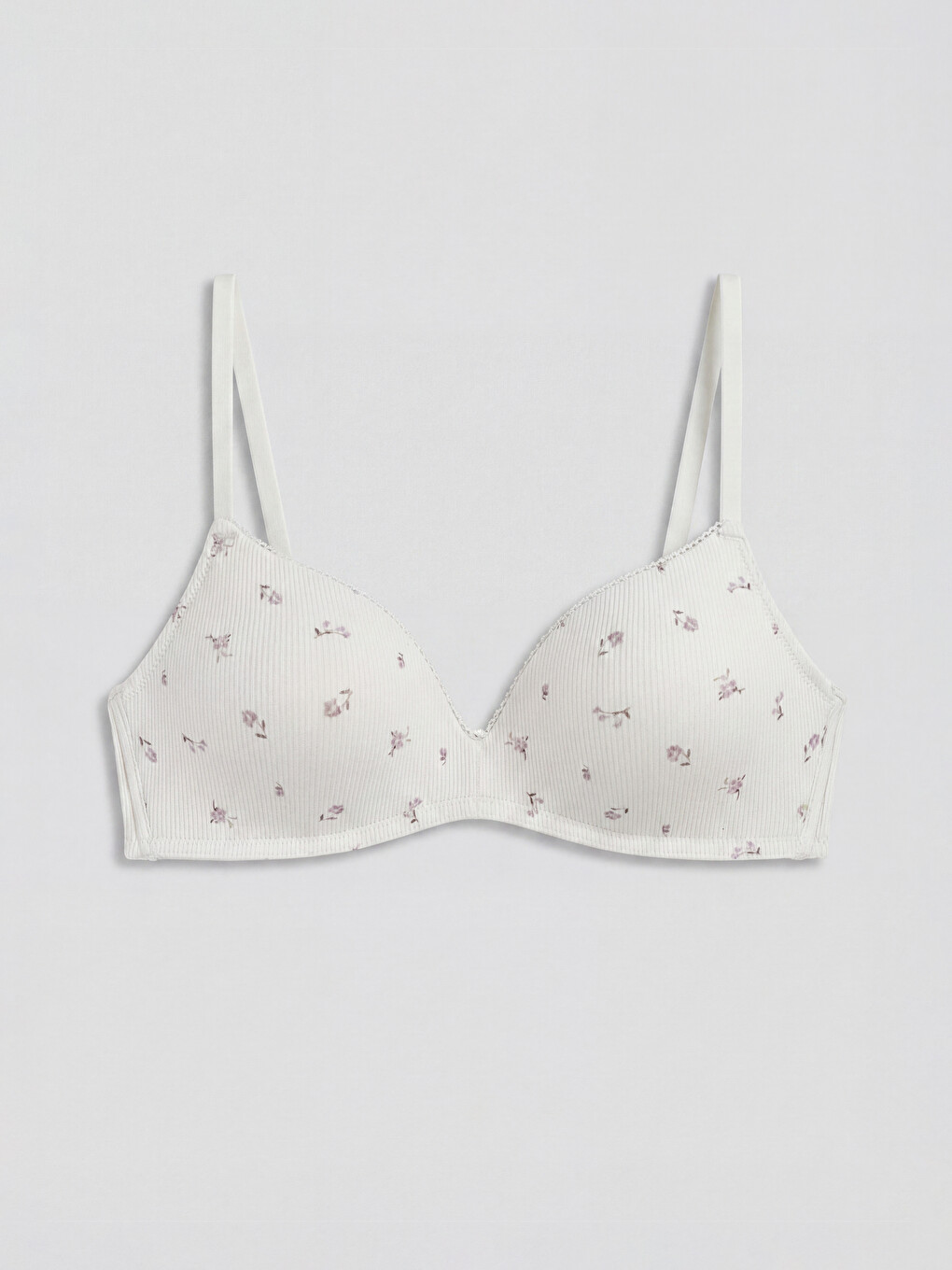 Non-Wired Non Padded Floral Triangle Bra