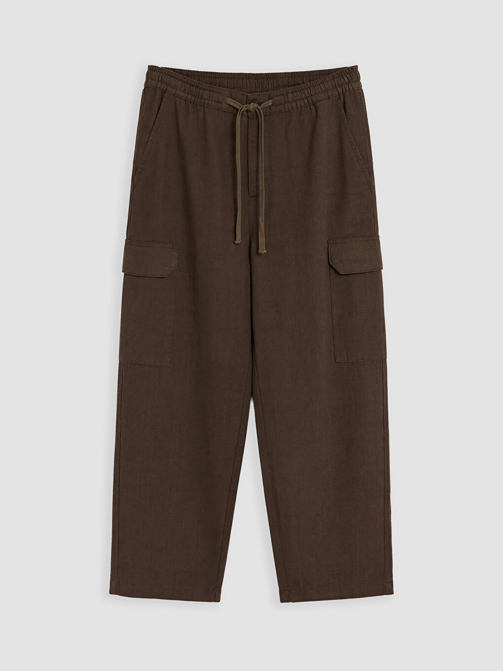 Man Brown Cargo Trousers-4