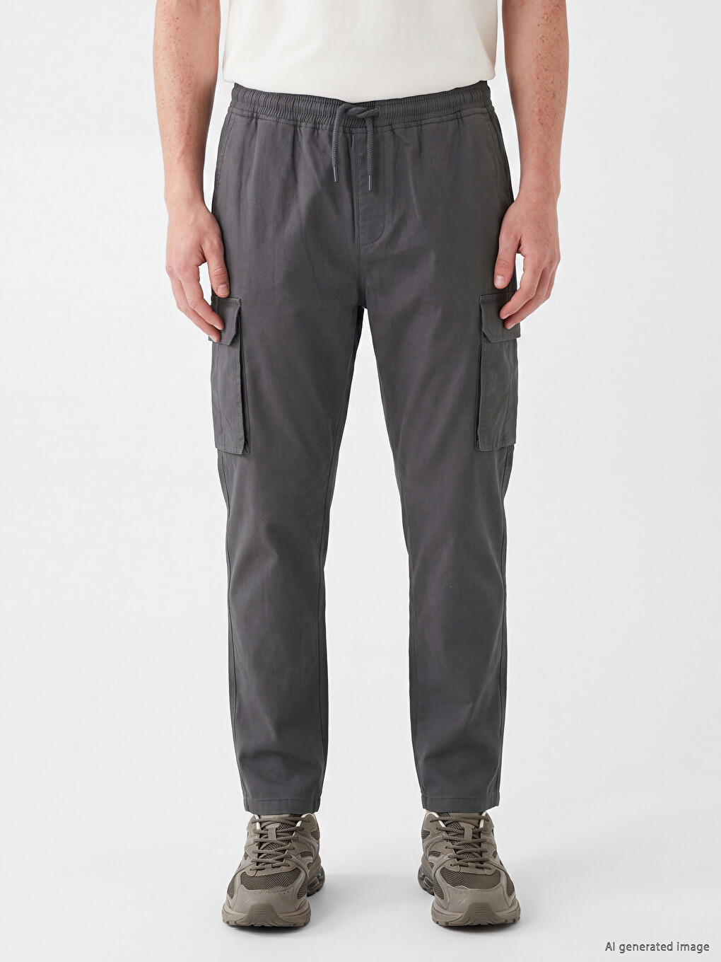 Relax Fit Poplin Men's Cargo Trousers-1