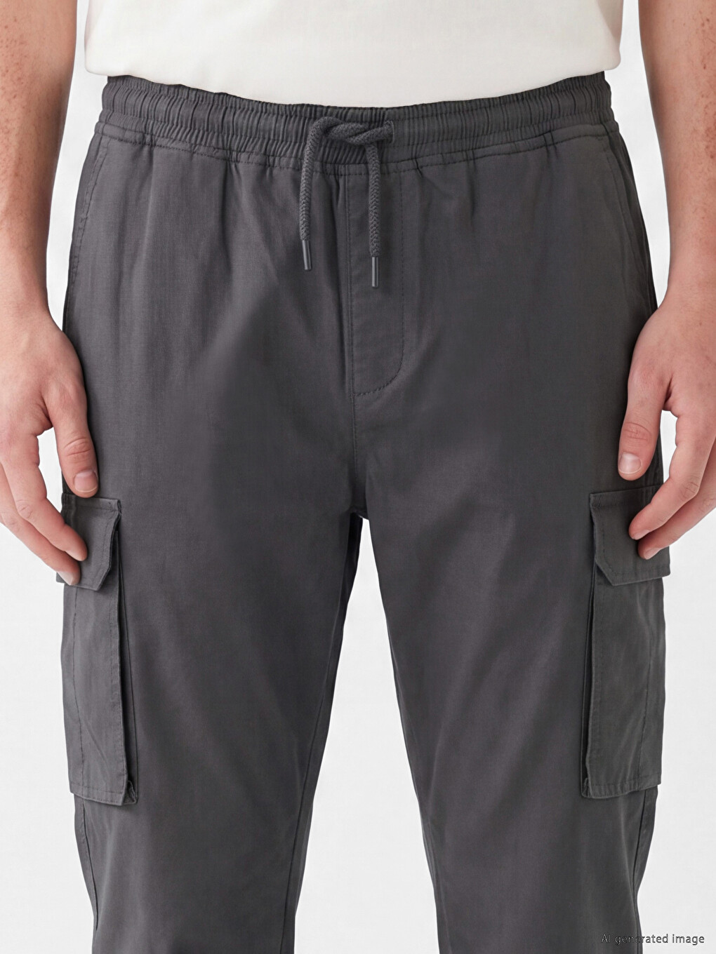 Relax Fit Poplin Men's Cargo Trousers-2
