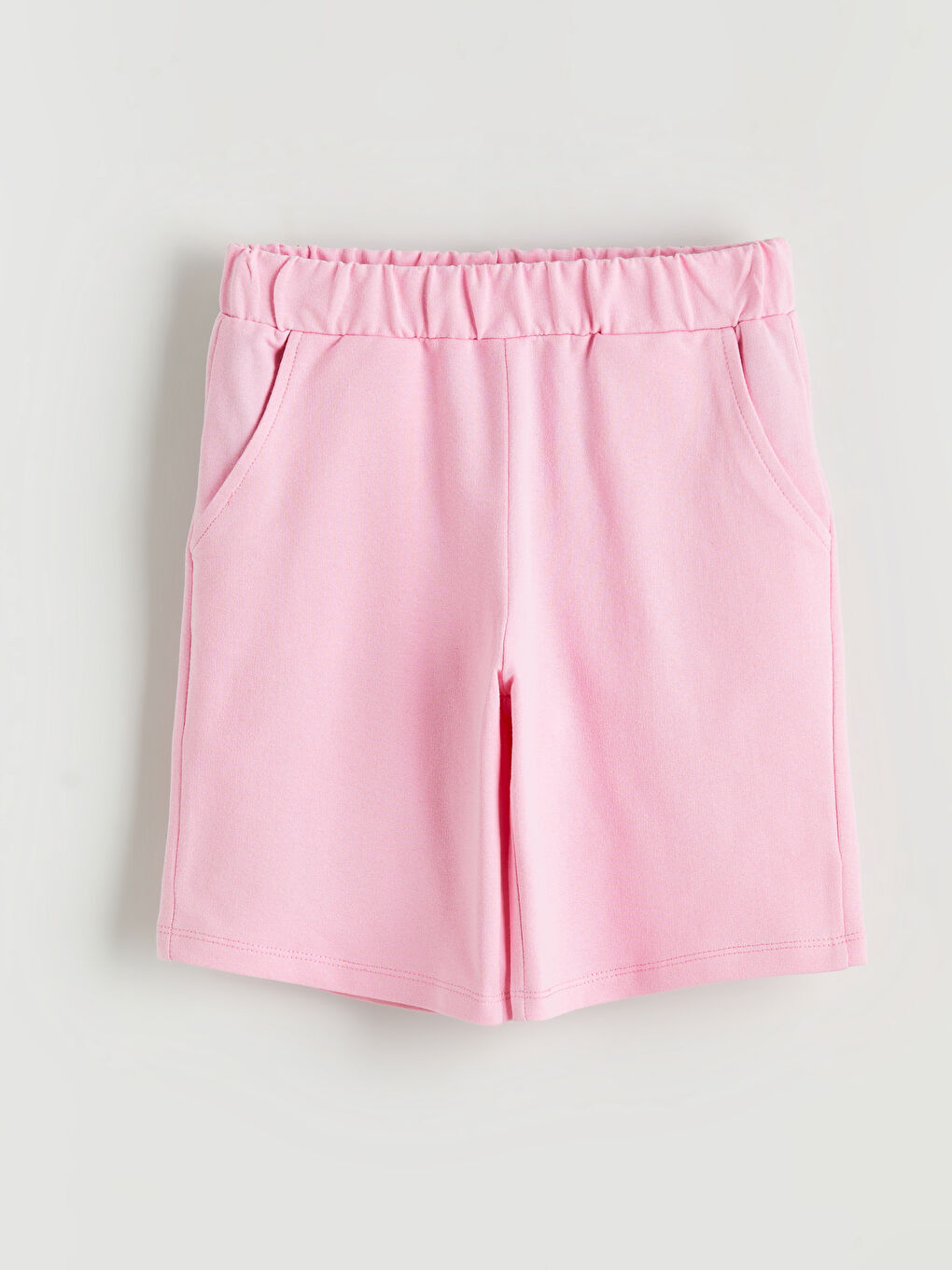 Pembe Beli Lastikli Kız Çocuk Şort
