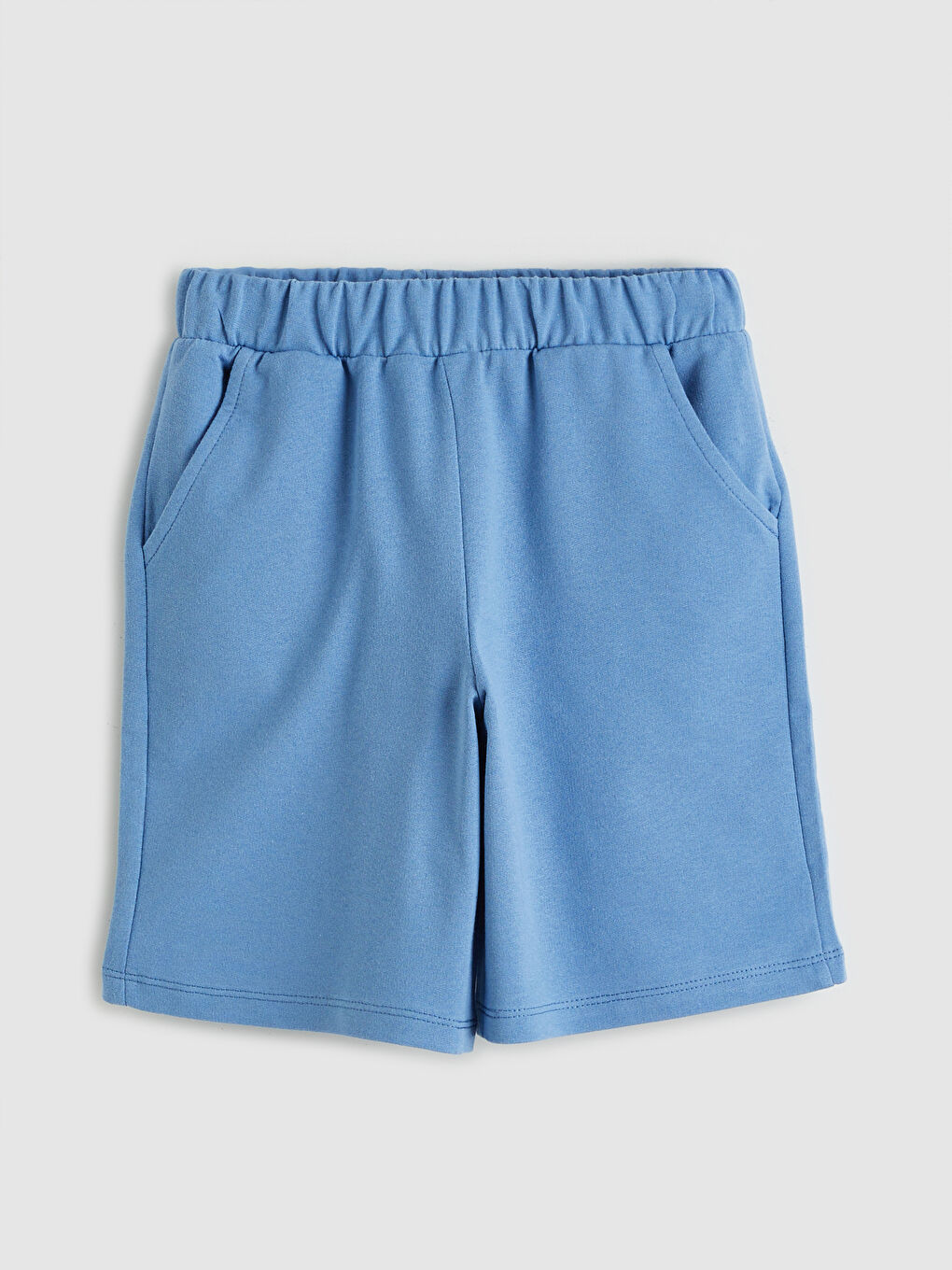 Mavi Beli Lastikli Kız Çocuk Şort