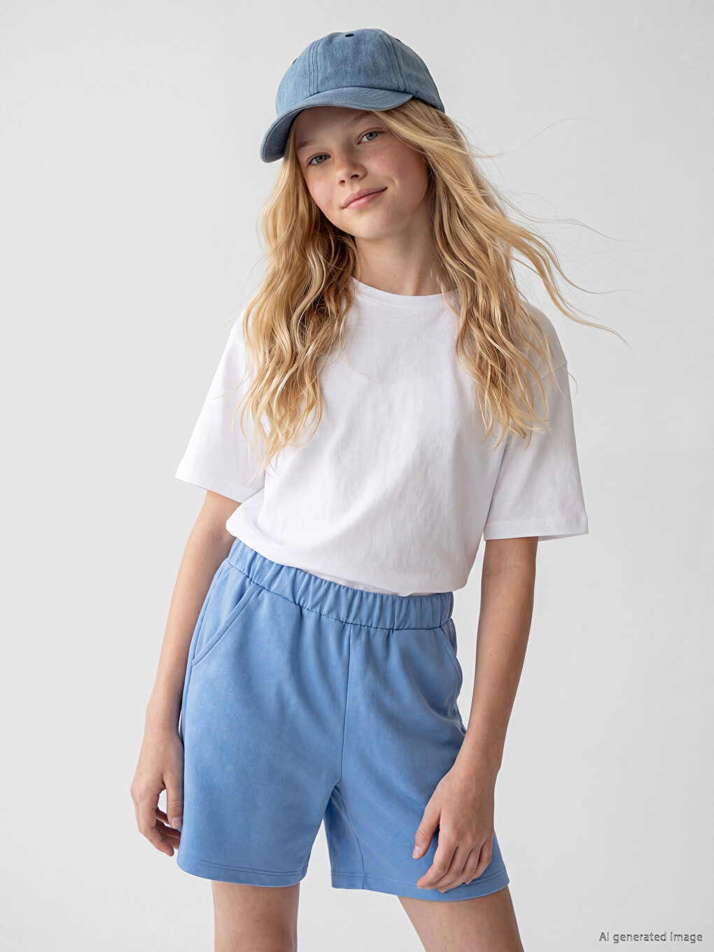 Girls' shorts with an elasticated waist.-1