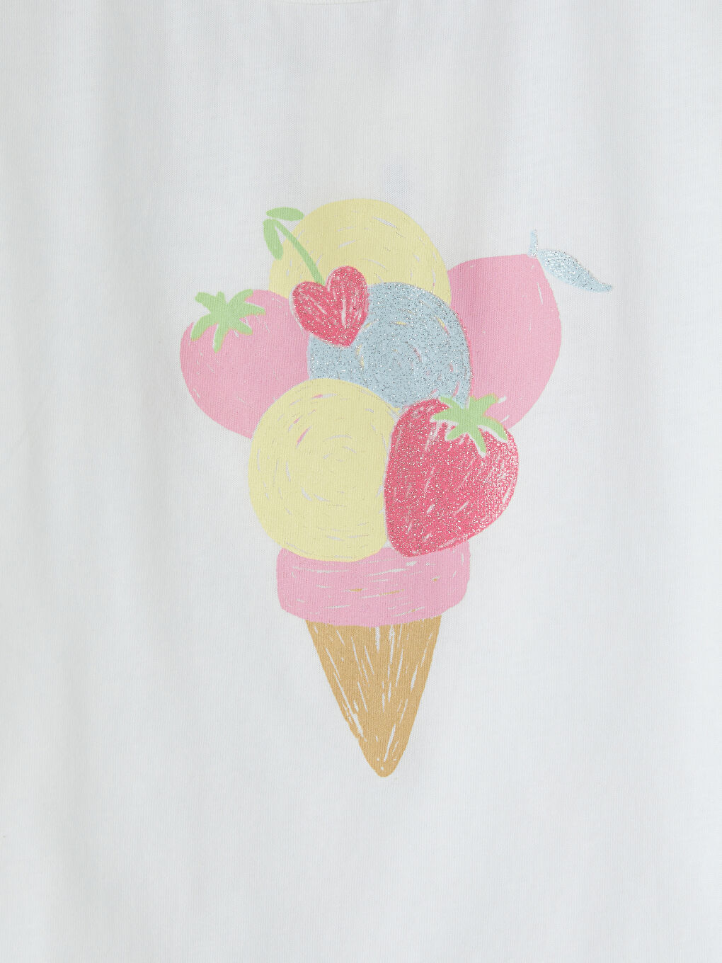 Crew Neck Printed Girls' T-Shirt-2