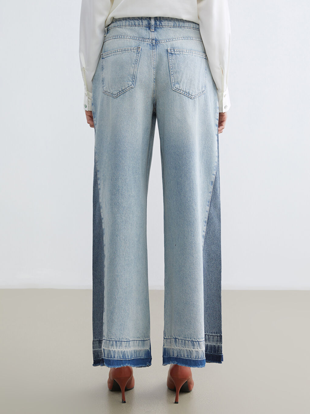 İndigo Wideleg Kadın Jean Pantolon-3