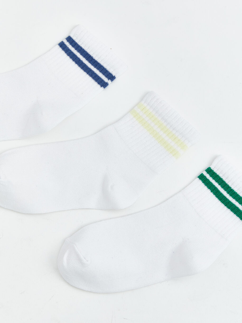 Karışık Çizgili Erkek Çocuk Soket Çorap 3'lü-1
