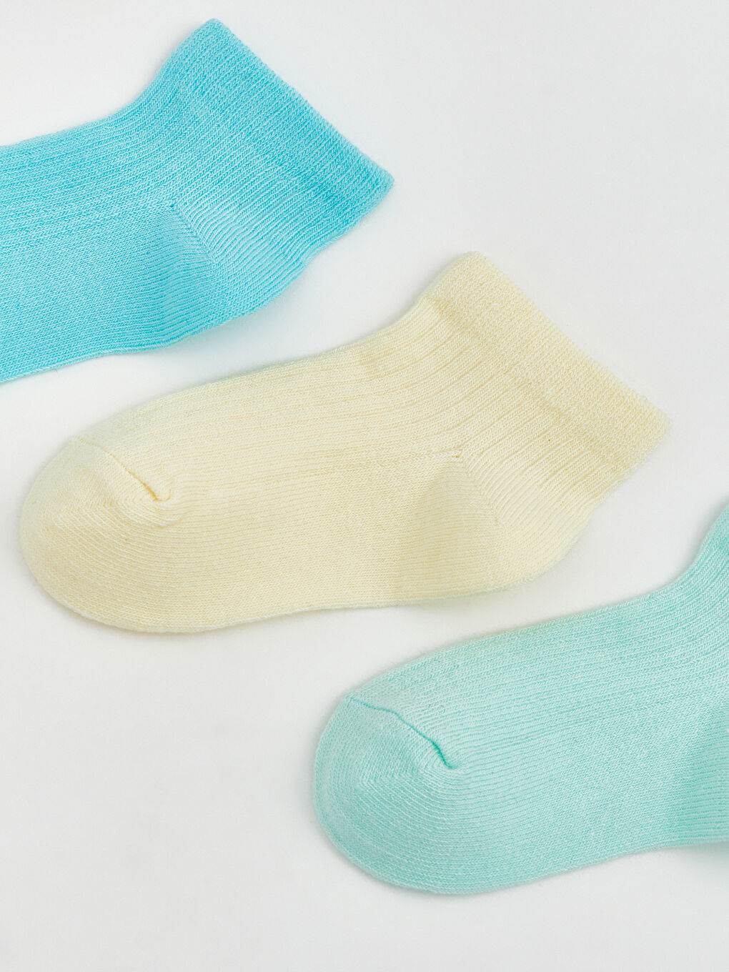 Mavi Fitilli Erkek Bebek Patik Çorap 3'lü-1