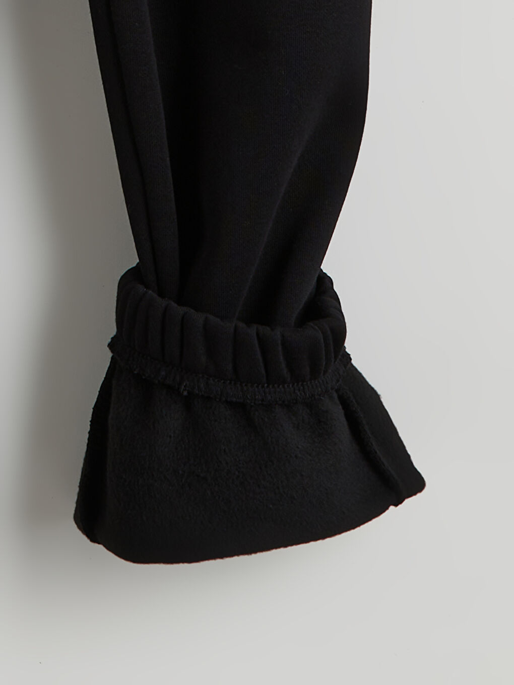 Siyah Beli Lastikli Kadın Kalın Jogger Eşofman Altı-5