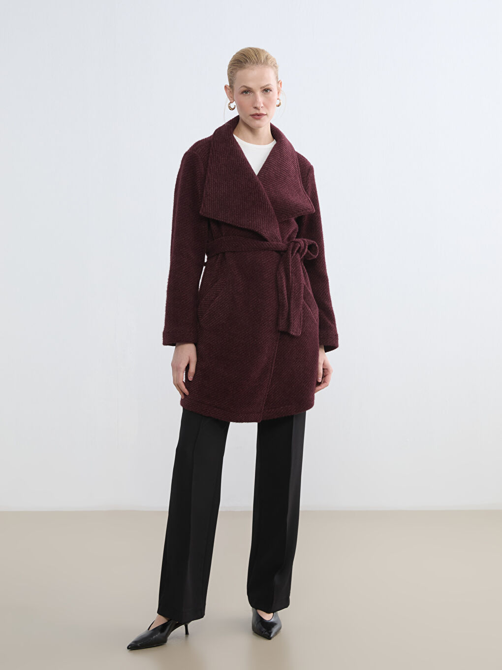 Women's Double-Breasted Wool Coat-1