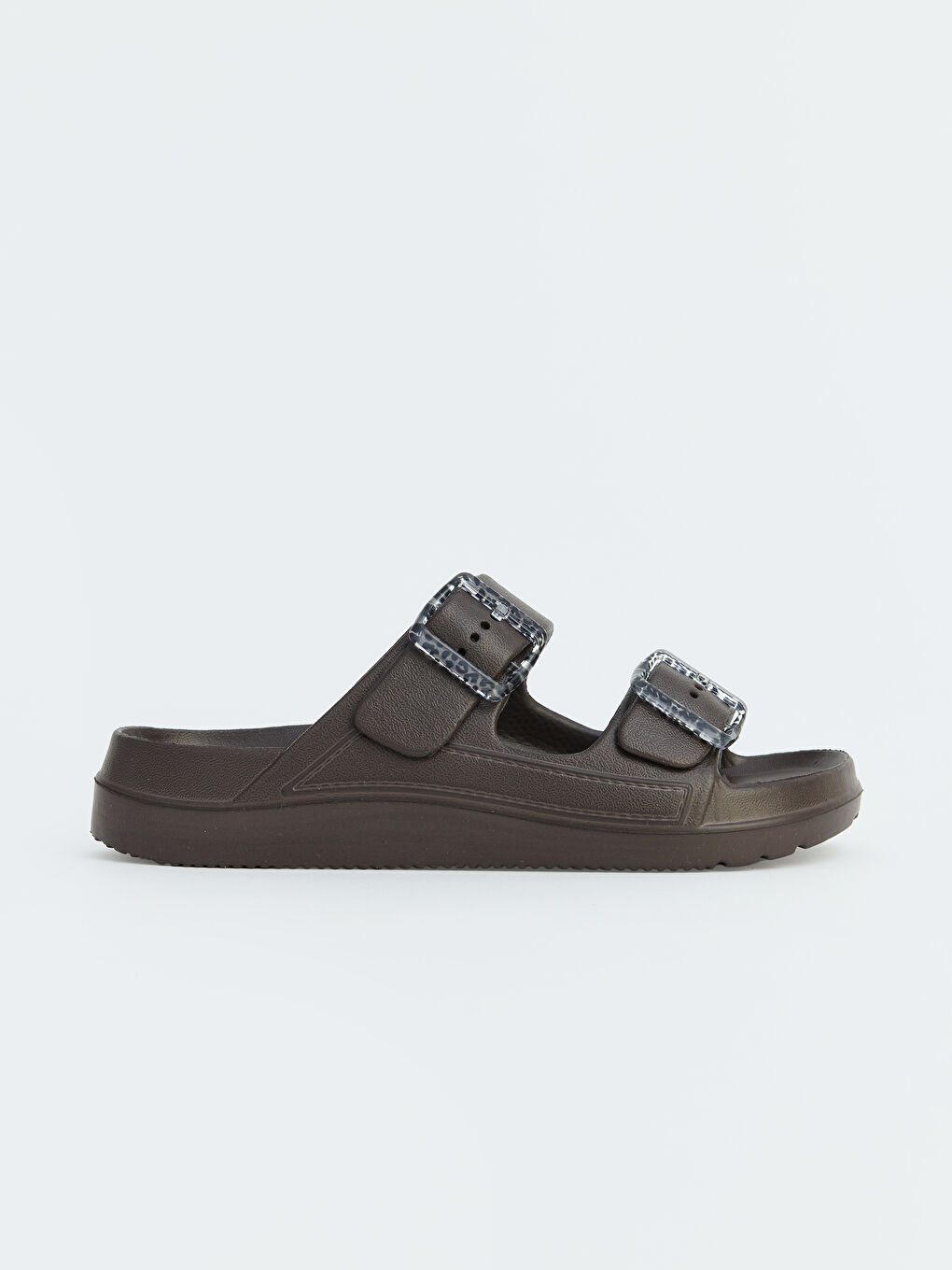 Kahverengi Çift Bantlı Kadın Terlik-1