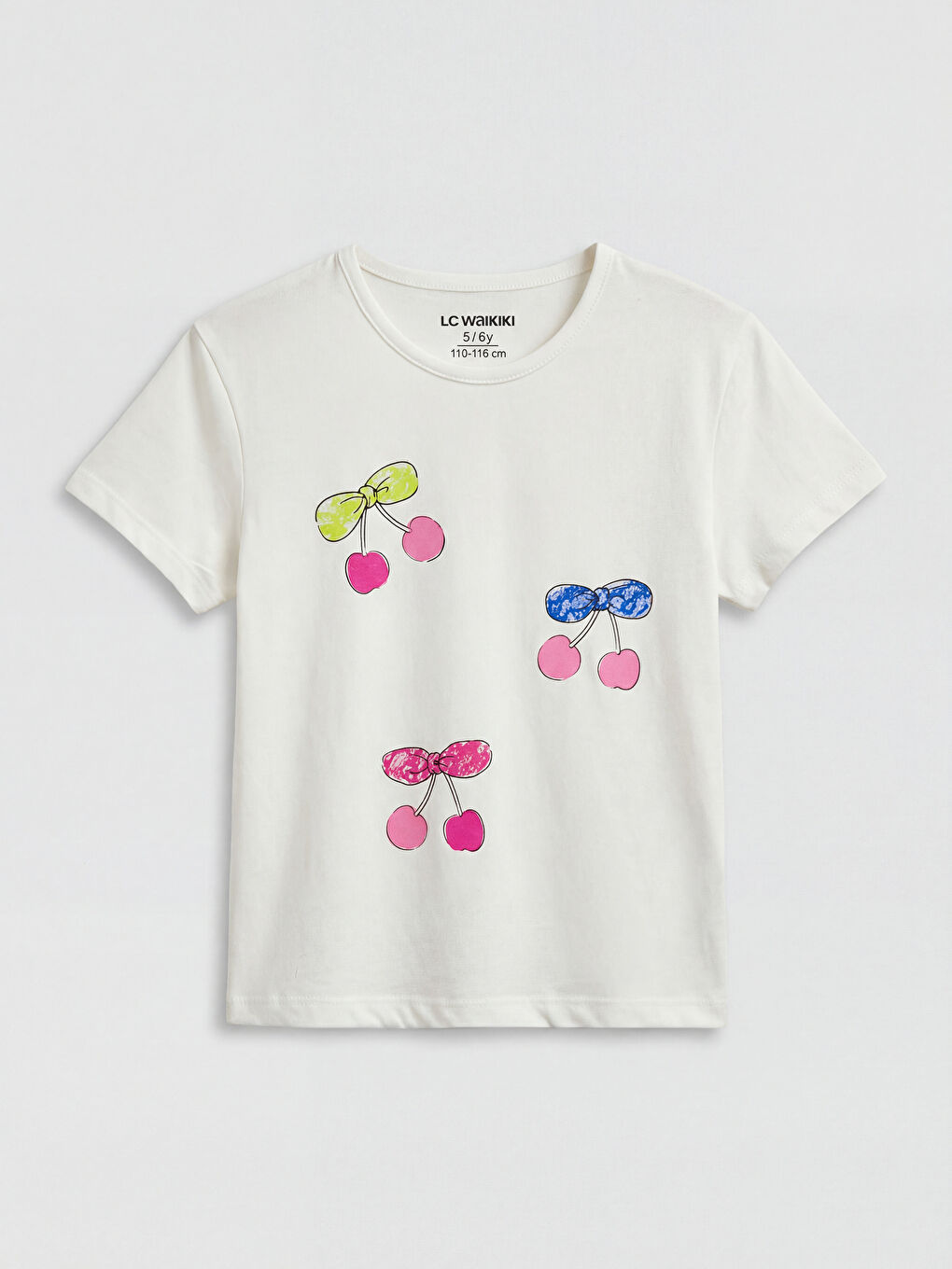 Crew Neck Printed Girls' T-Shirt