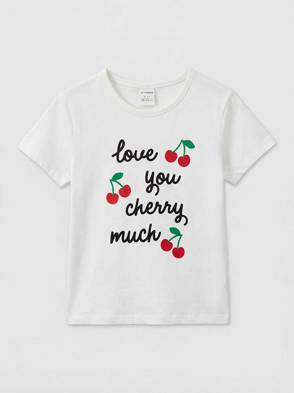 Crew Neck Printed Short Sleeve Girls' T-Shirt