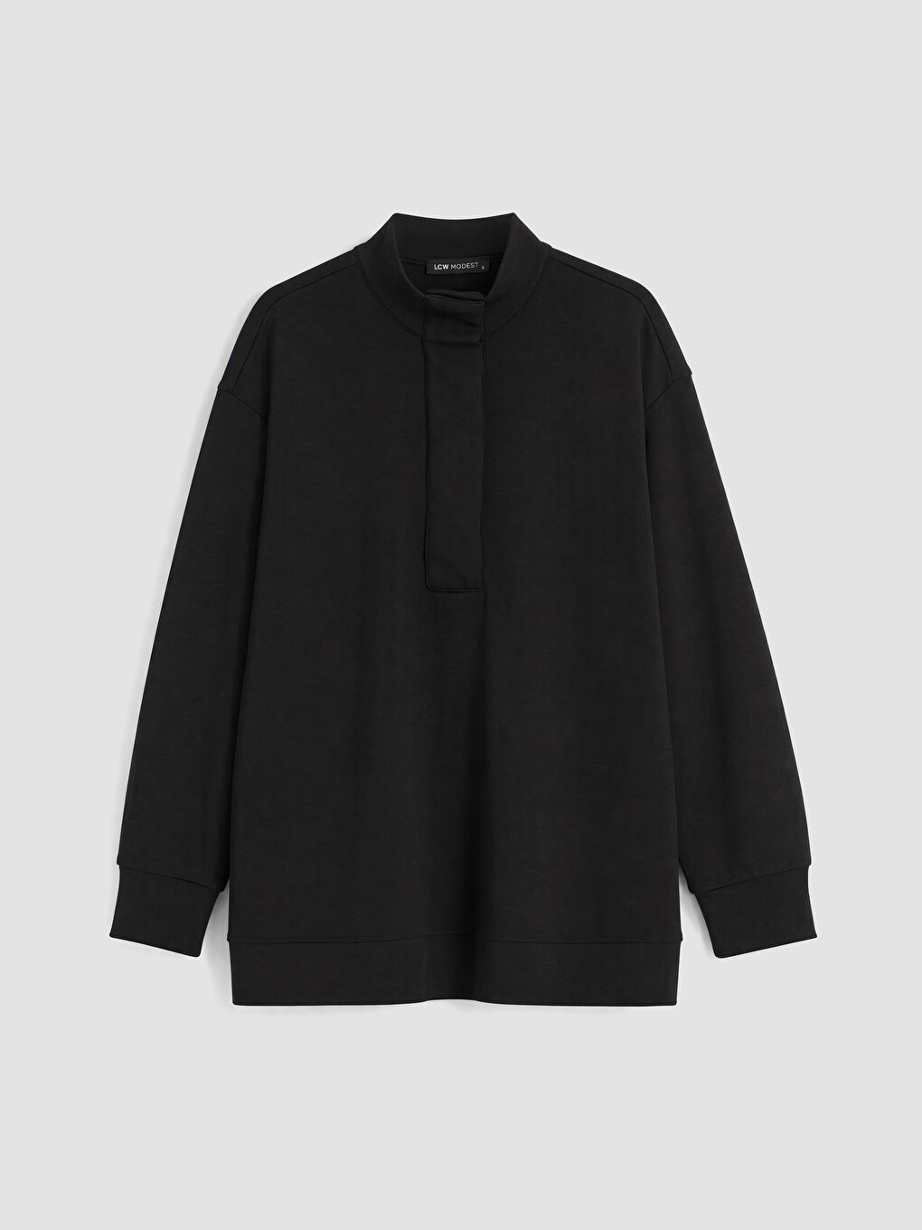 Siyah Soft Touch Oversize Kadın Sweatshirt Tunik