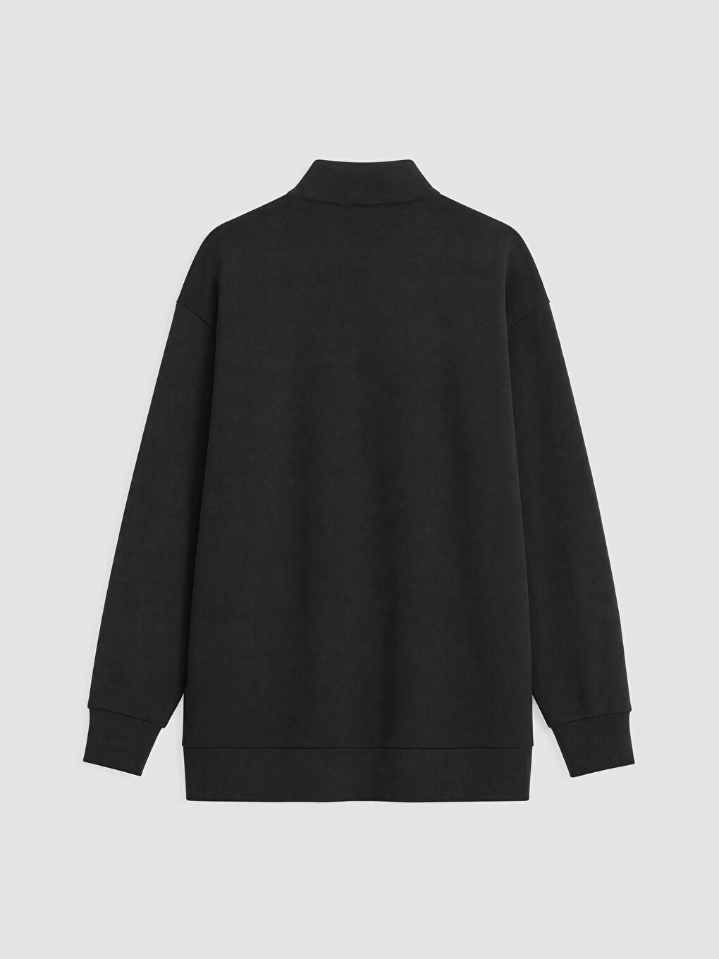 Siyah Soft Touch Oversize Kadın Sweatshirt Tunik-2