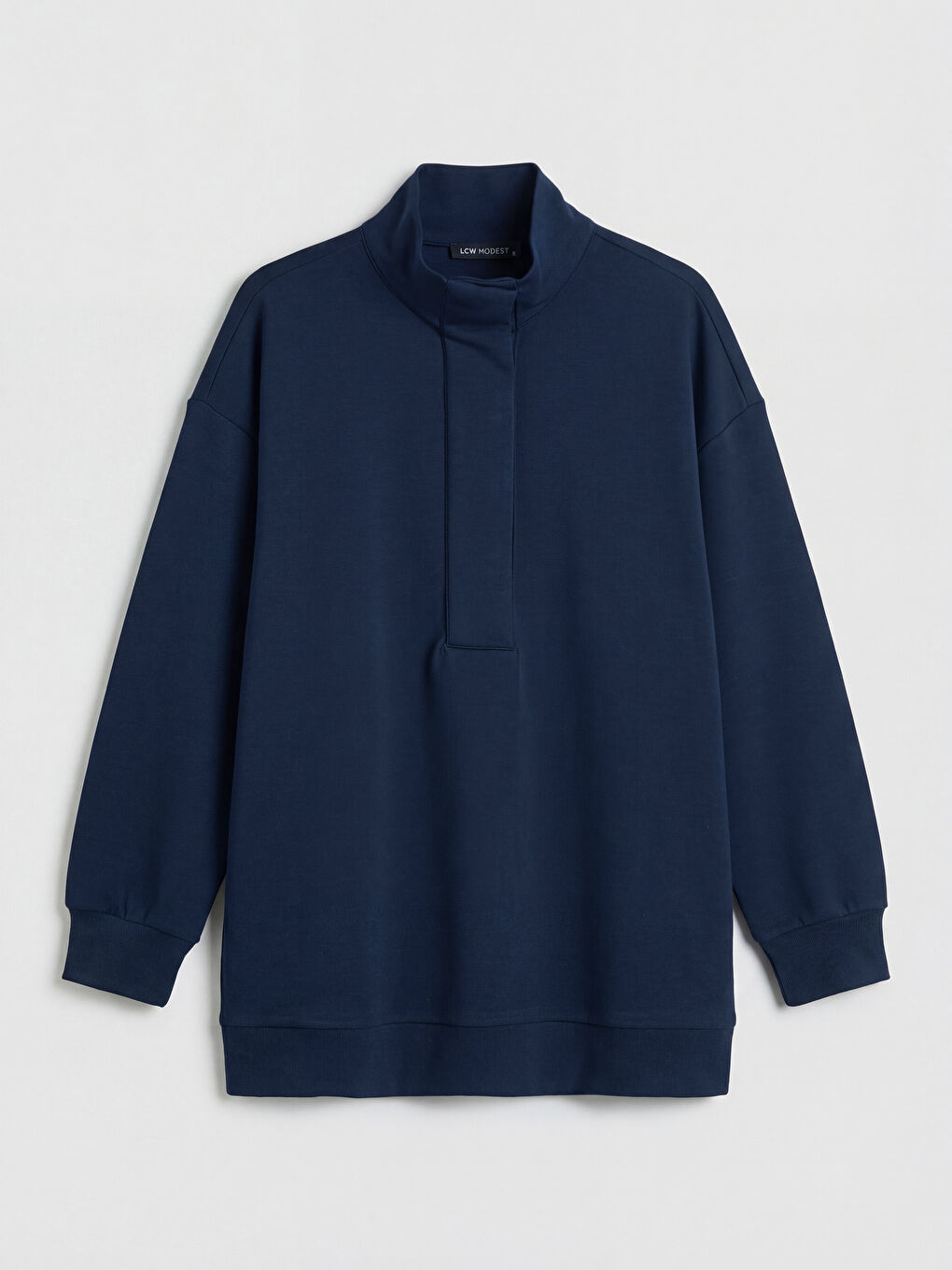 Lacivert Soft Touch Oversize Kadın Sweatshirt Tunik-4