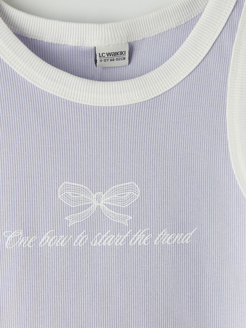 Lila Bisiklet Yaka Fitilli Kız Çocuk Atlet-2