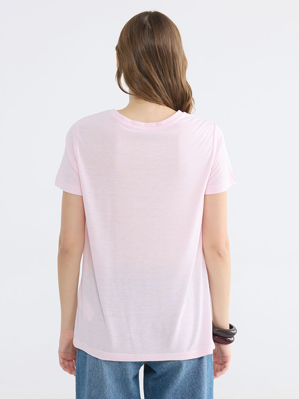 Crew Neck Floral Print Women's T-Shirt-6